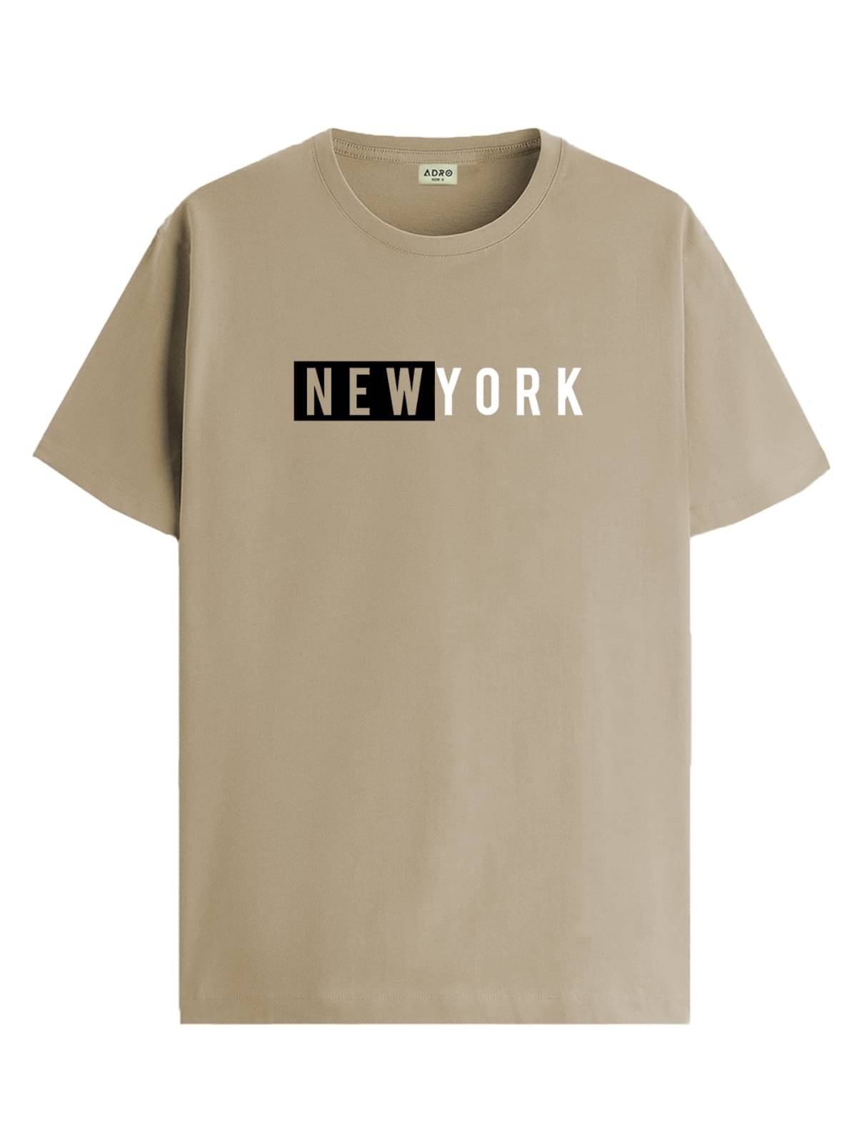 Adro Men Cotton Blend Regular Fit Printed T-Shirt ( Beige ) Adro Men Cotton Blend Regular Fit Printed T-Shirt ( Beige )