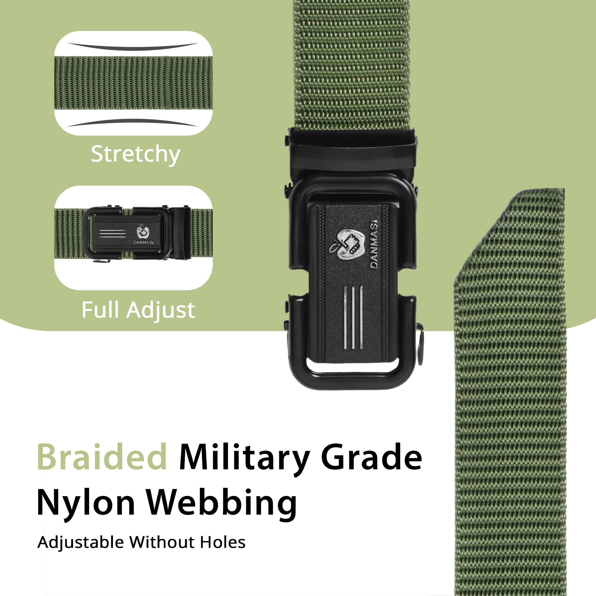     			lyvi - Green Nylon Men's Braided Belt ( Pack of 1 )