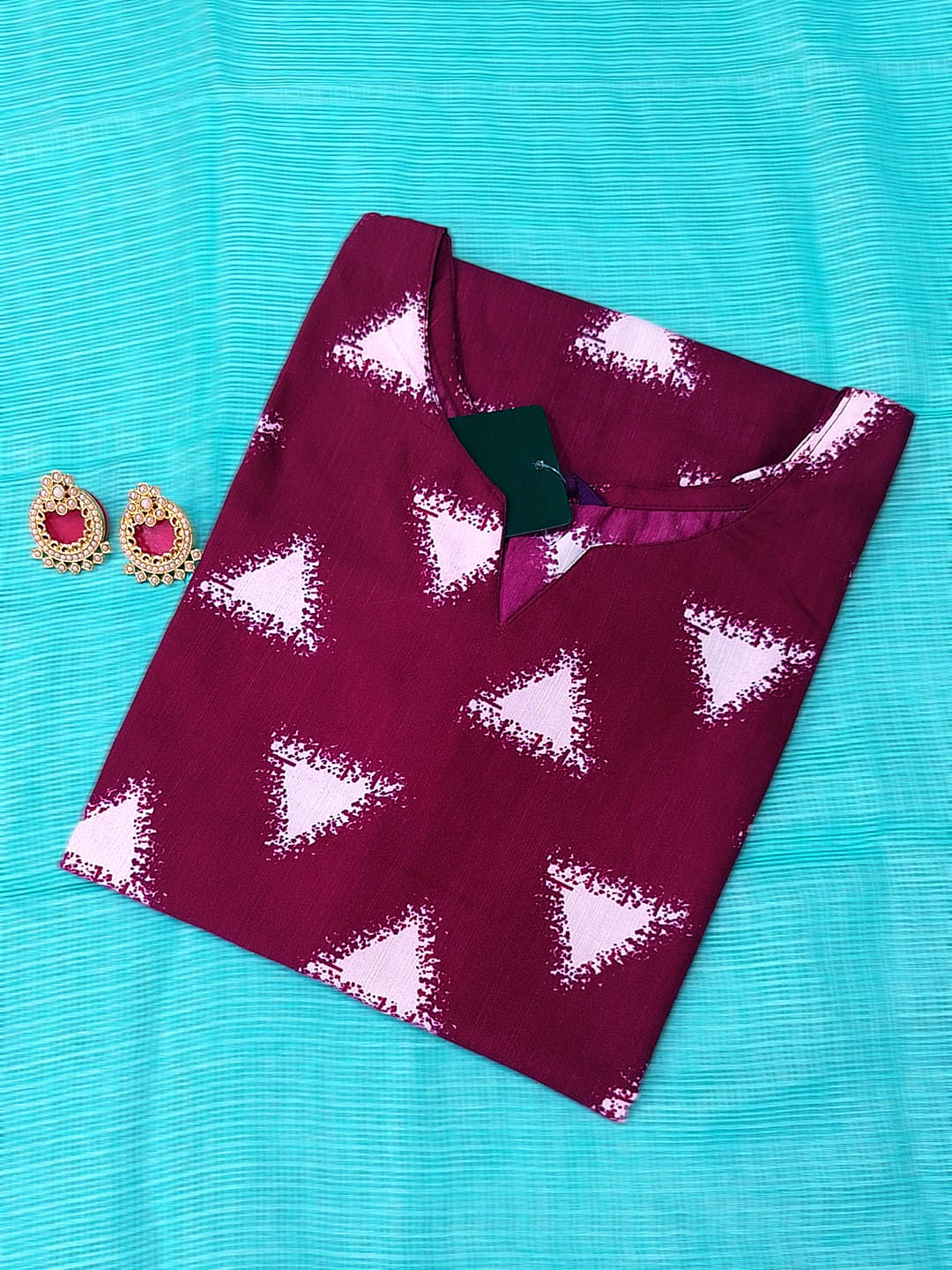 1 Stop Fashion Women's Cotton Blend Tunic ( Wine ) 1 Stop Fashion Women's Cotton Blend Tunic ( Wine )