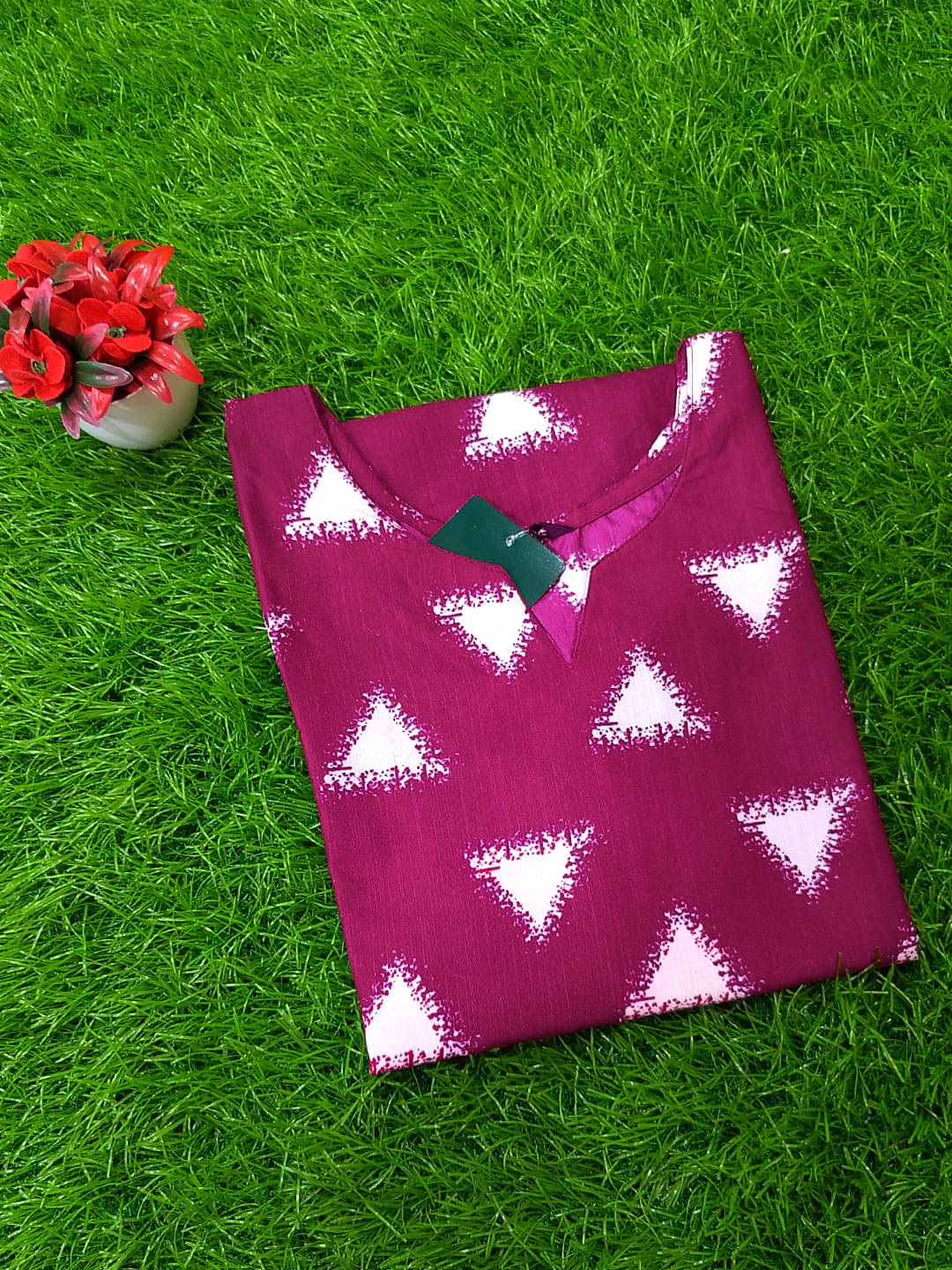 1 Stop Fashion Women Cotton Blend Printed Kurti ( Wine ) 1 Stop Fashion Women Cotton Blend Printed Kurti ( Wine )