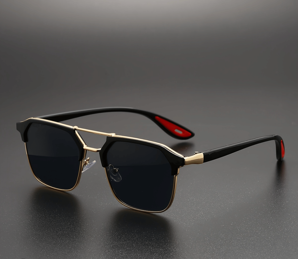     			AMAZEA Gold Geometric Sunglasses ( Pack of 1 )