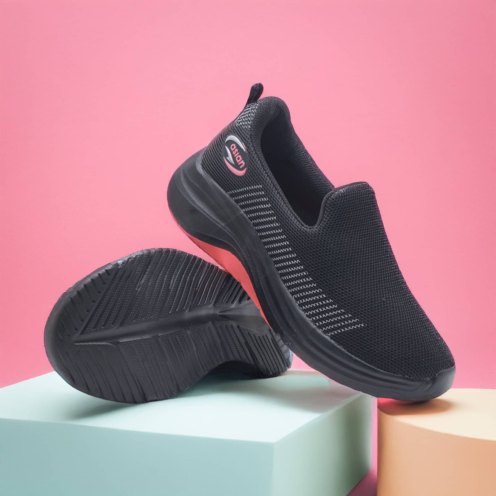     			ASIAN - Black Women's Running Shoes