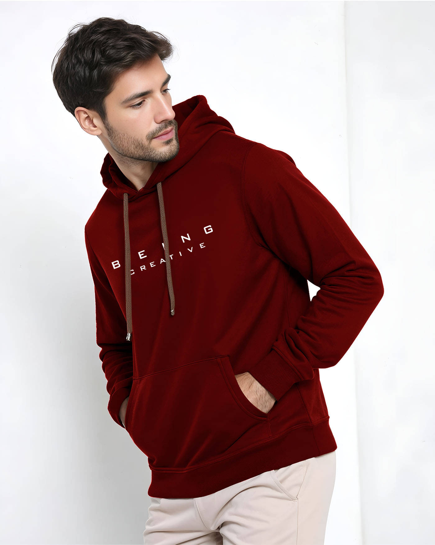     			AUSK Fleece Hooded Men's Sweatshirt - Maroon ( Pack of 1 )