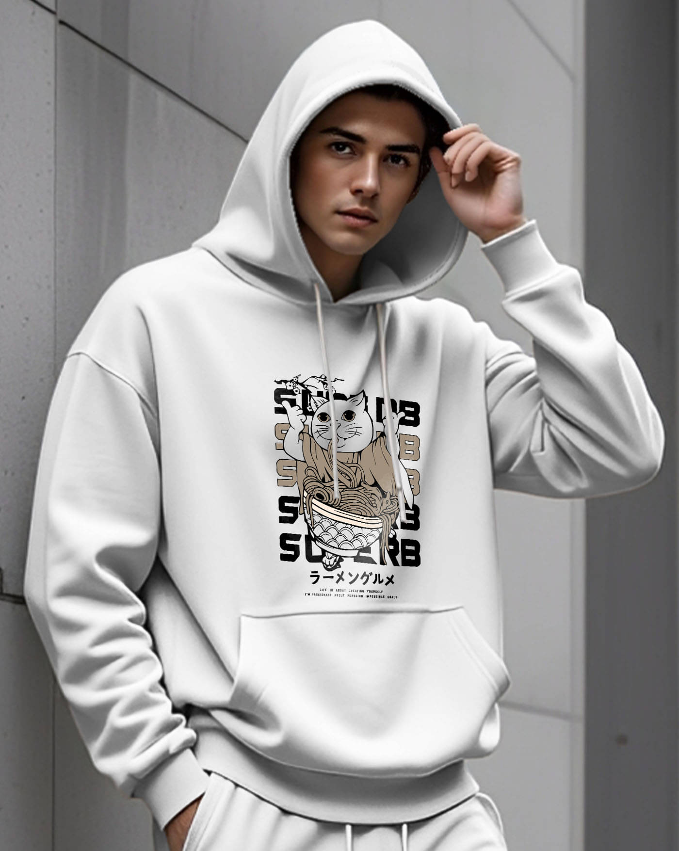    			AUSK Fleece Hooded Men's Sweatshirt - White ( Pack of 1 )