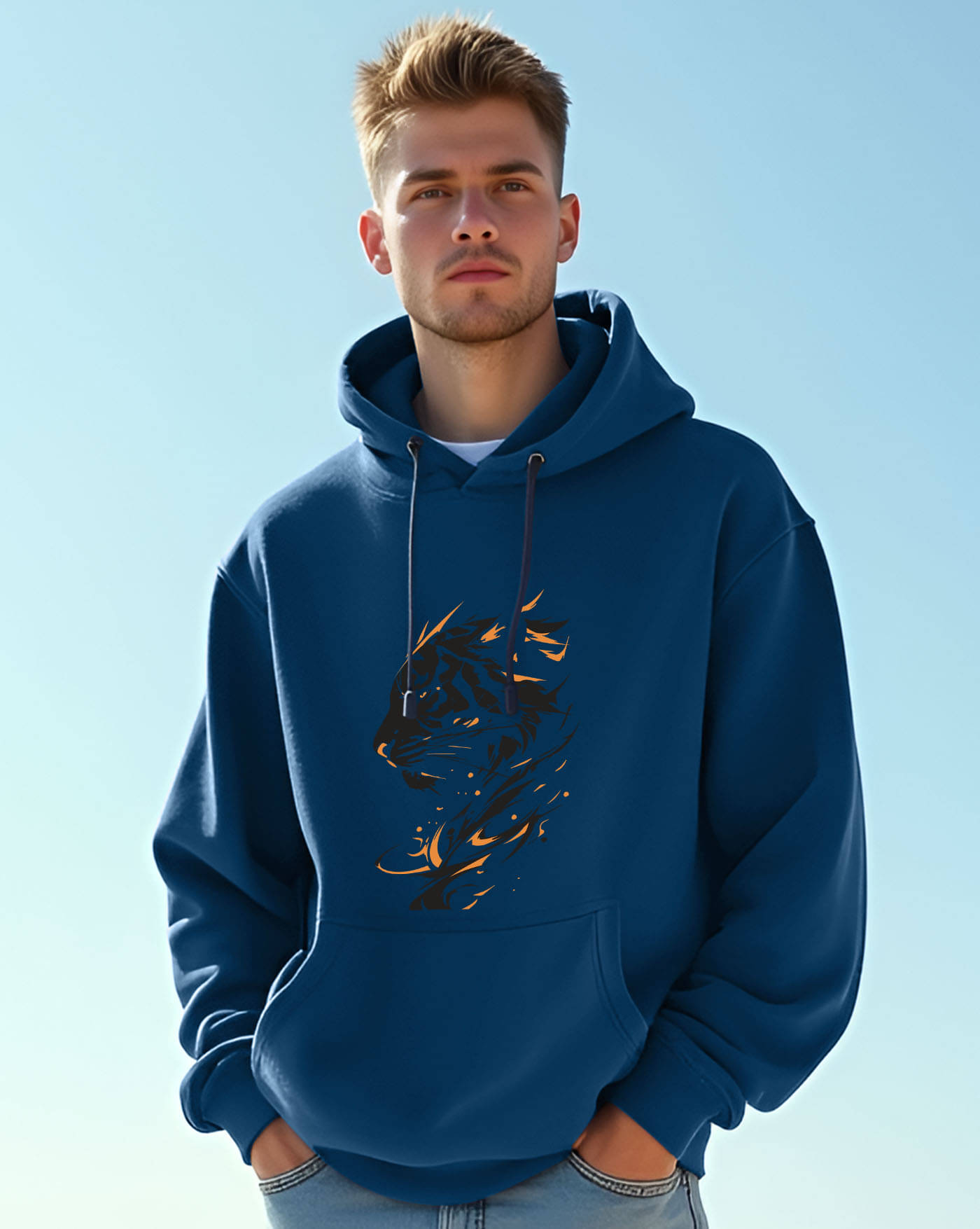     			AUSK Fleece Hooded Men's Sweatshirt - Teal Blue ( Pack of 1 )