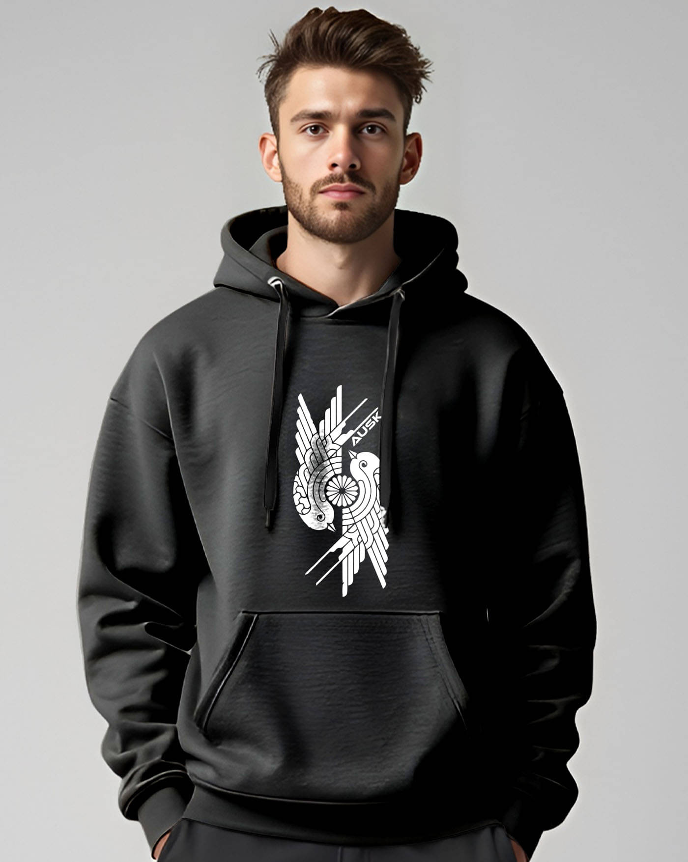     			AUSK Fleece Hooded Men's Sweatshirt - Black ( Pack of 1 )