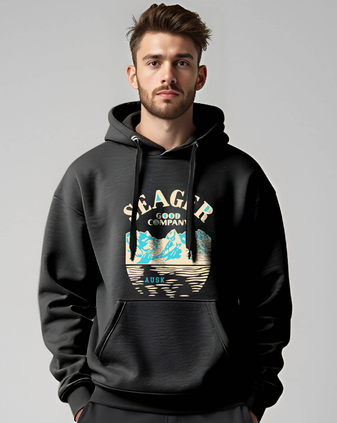     			AUSK Fleece Hooded Men's Sweatshirt - Black ( Pack of 1 )