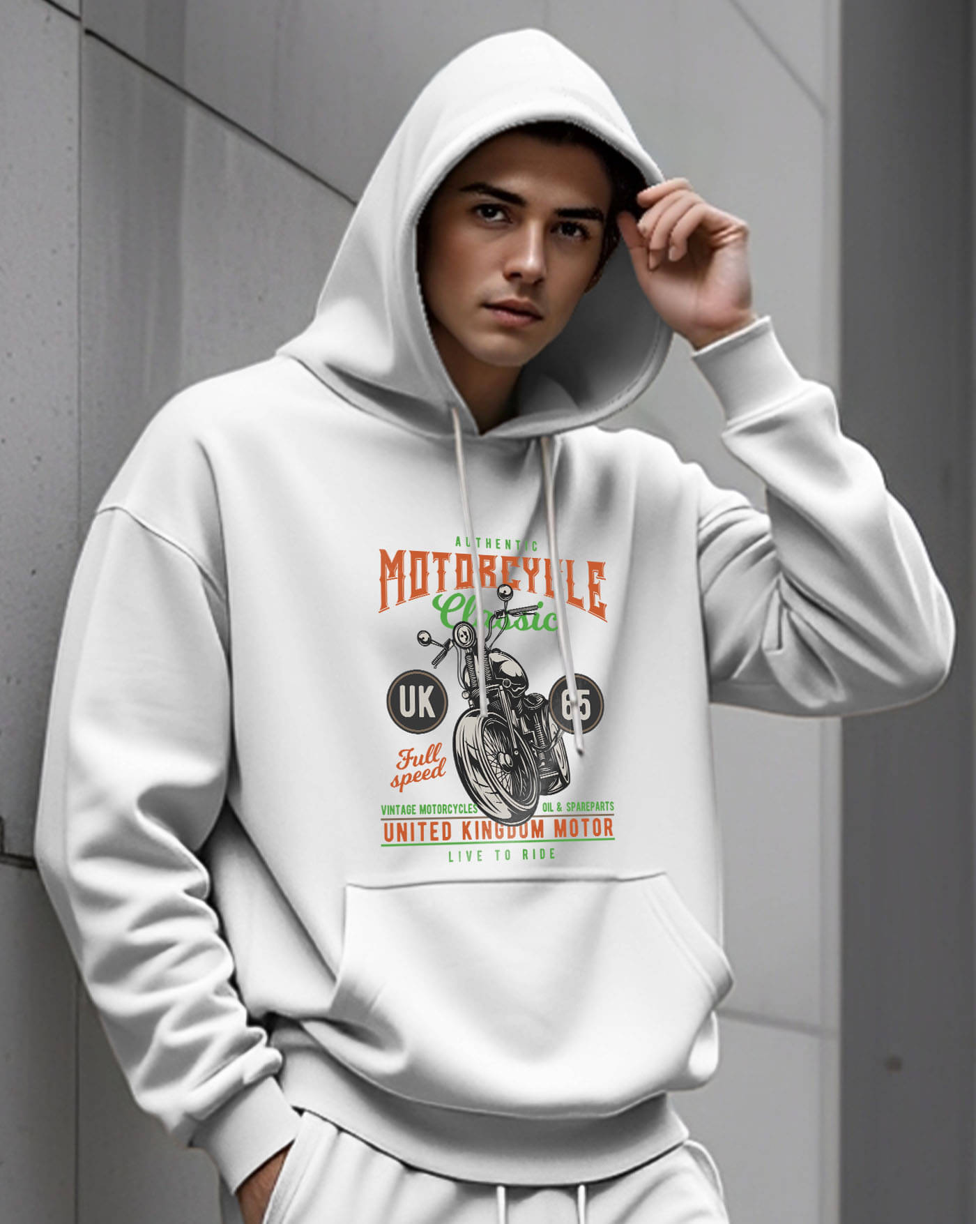     			AUSK Fleece Hooded Men's Sweatshirt - White ( Pack of 1 )