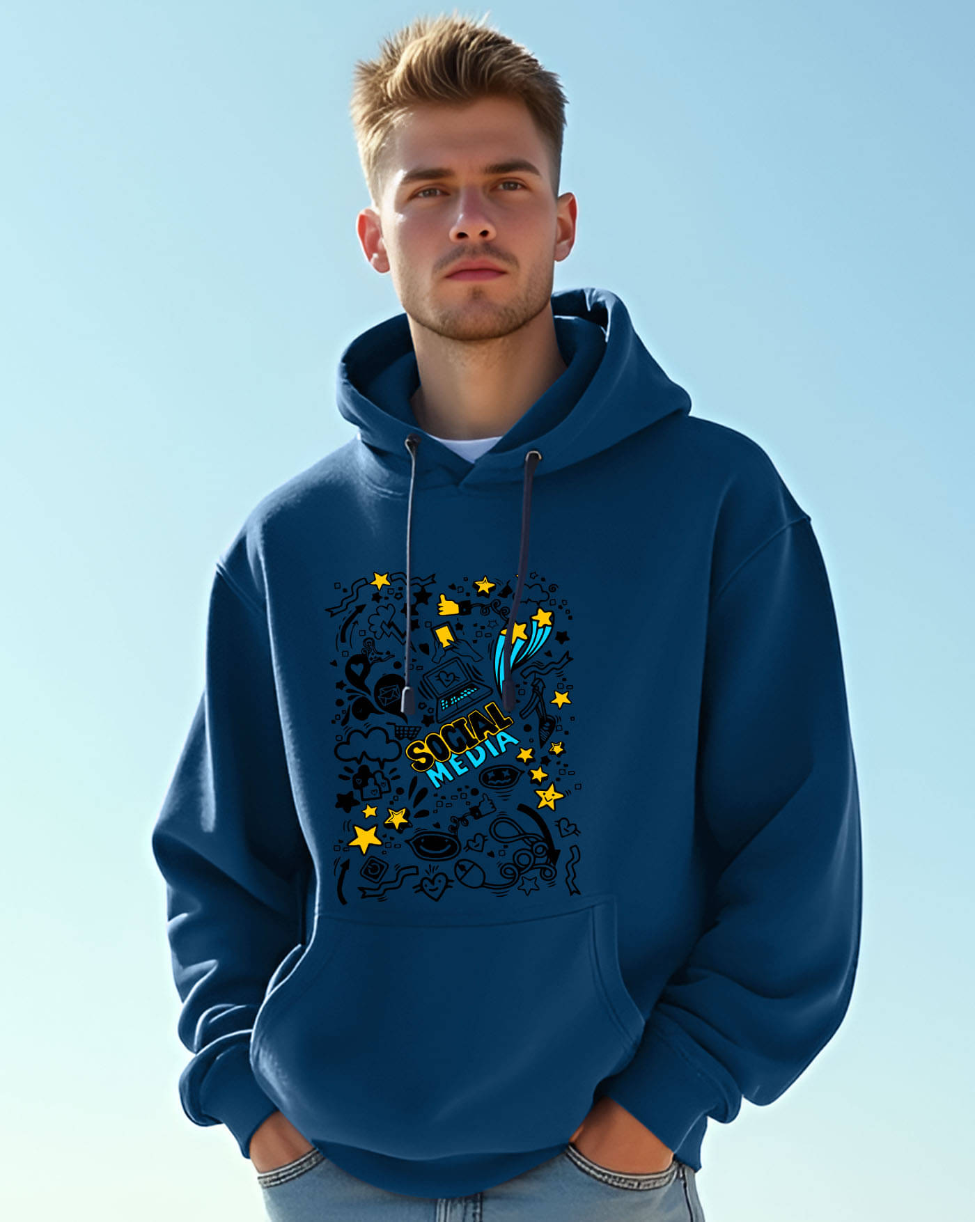     			AUSK Fleece Hooded Men's Sweatshirt - Teal Blue ( Pack of 1 )