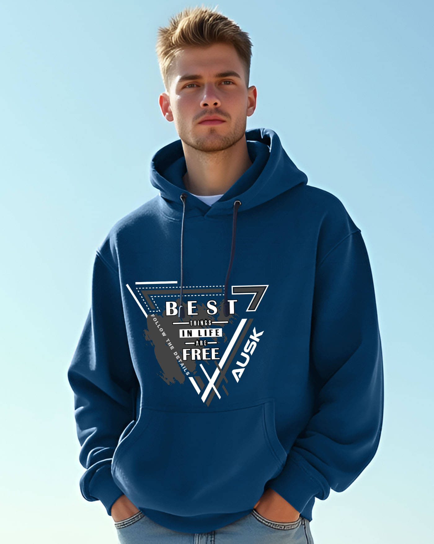     			AUSK Fleece Hooded Men's Sweatshirt - Teal Blue ( Pack of 1 )