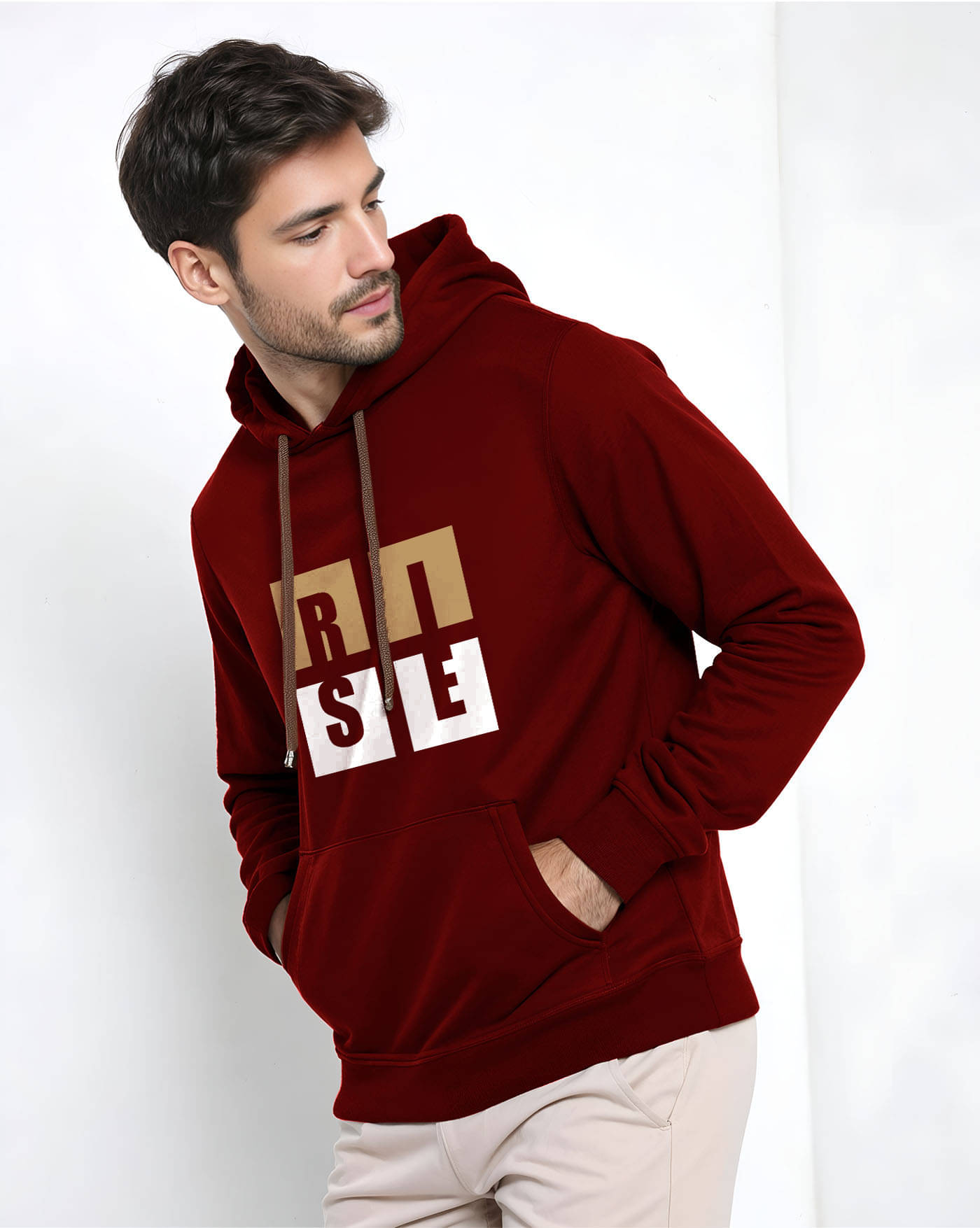     			AUSK Fleece Hooded Men's Sweatshirt - Maroon ( Pack of 1 )