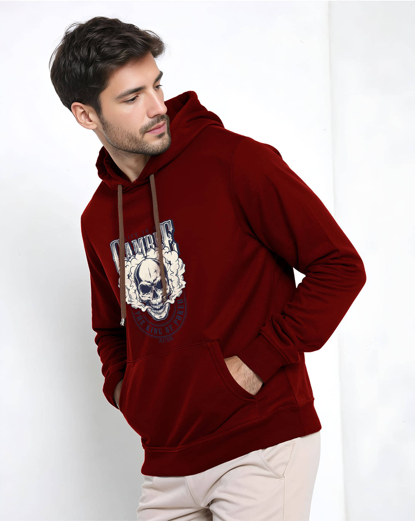     			AUSK Fleece Hooded Men's Sweatshirt - Maroon ( Pack of 1 )