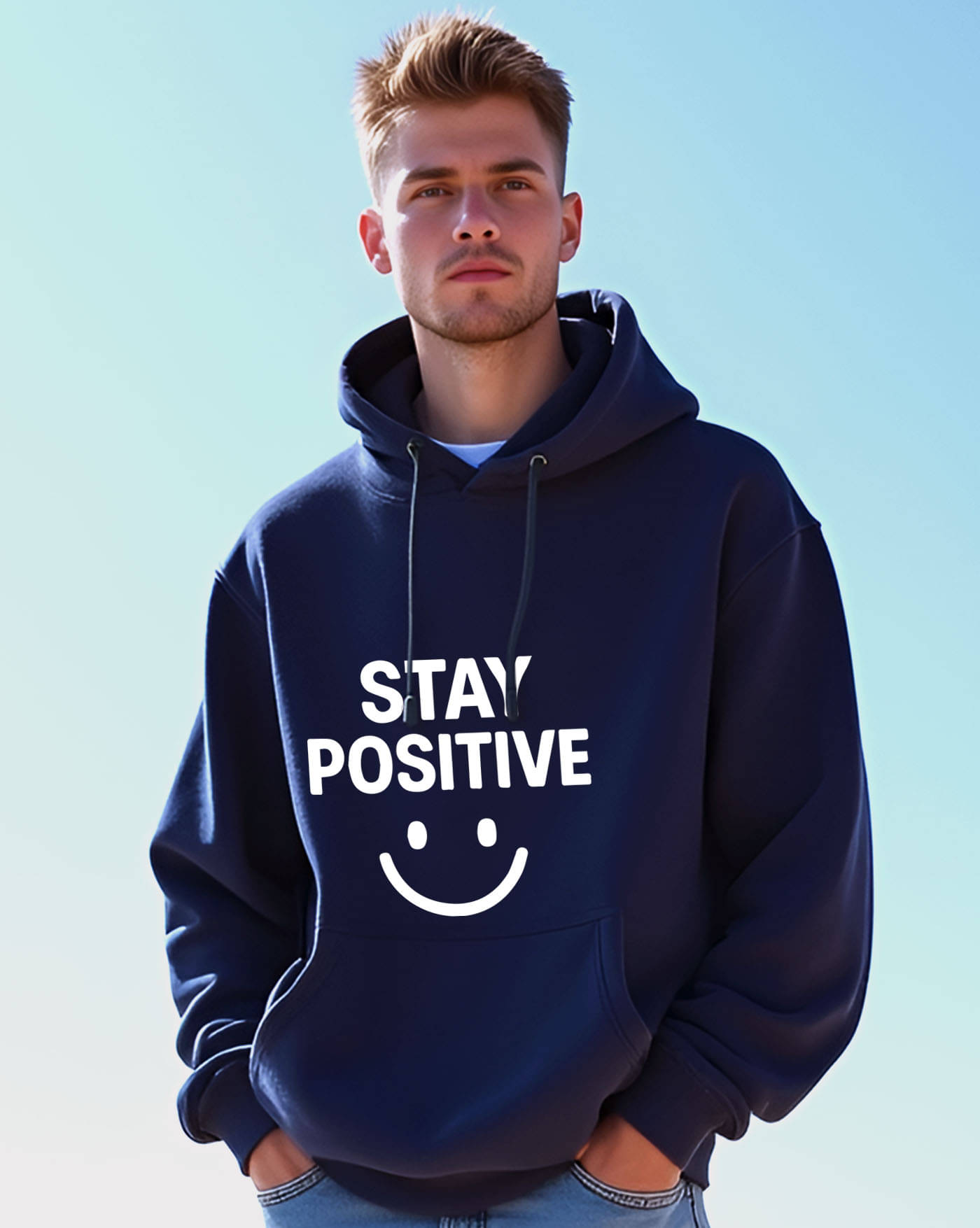     			AUSK Fleece Hooded Men's Sweatshirt - Blue ( Pack of 1 )