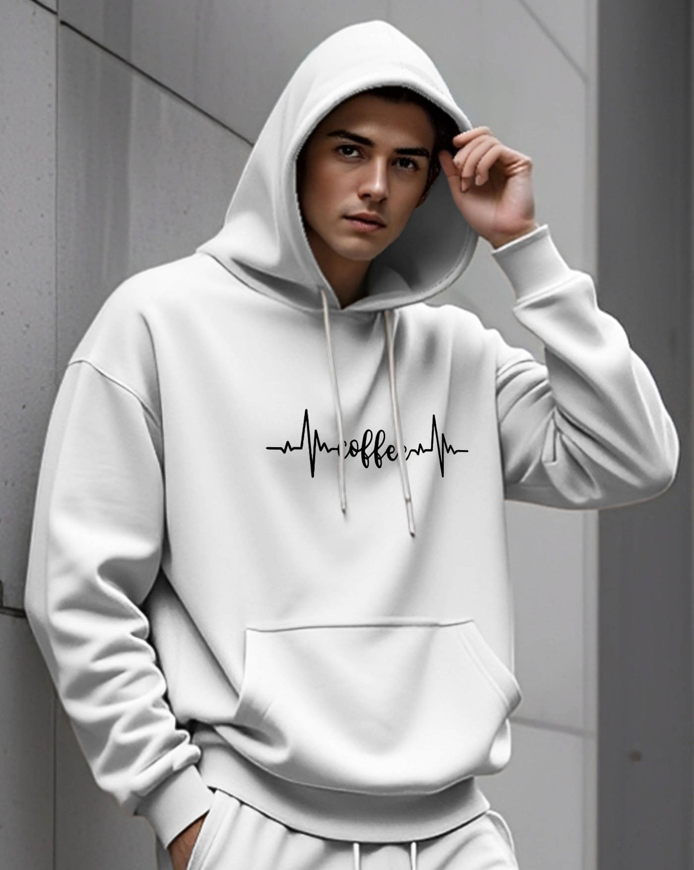     			AUSK Fleece Hooded Men's Sweatshirt - White ( Pack of 1 )