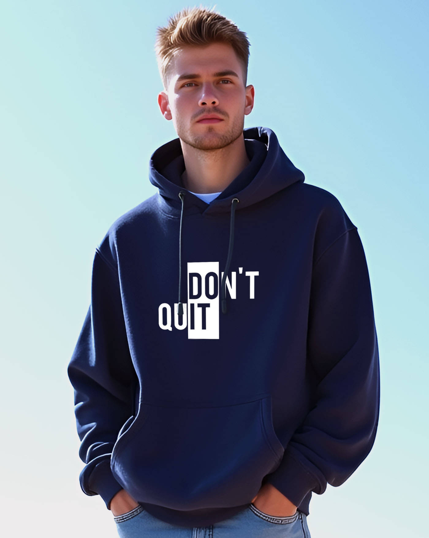     			AUSK Fleece Hooded Men's Sweatshirt - Blue ( Pack of 1 )