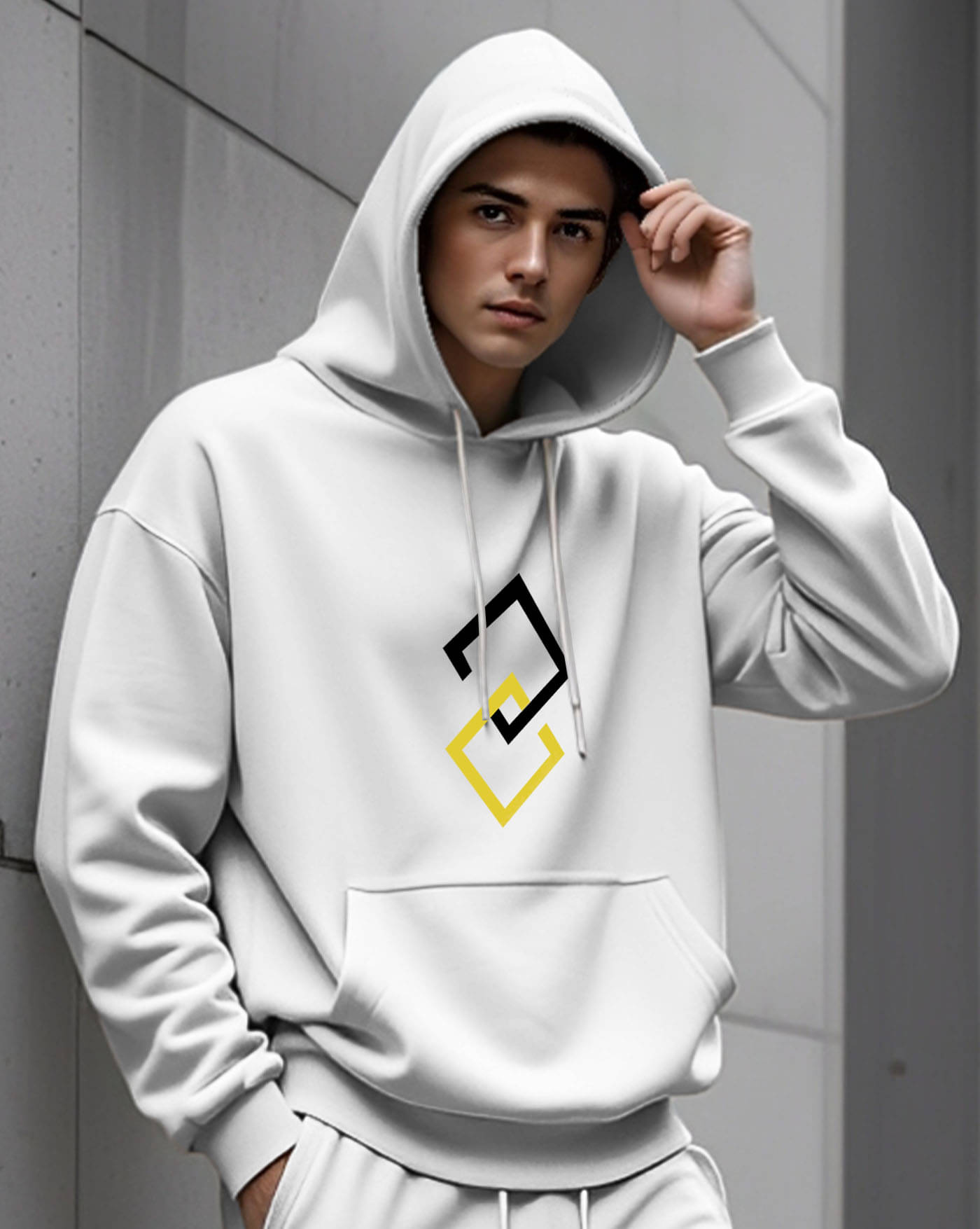     			AUSK Fleece Hooded Men's Sweatshirt - White ( Pack of 1 )