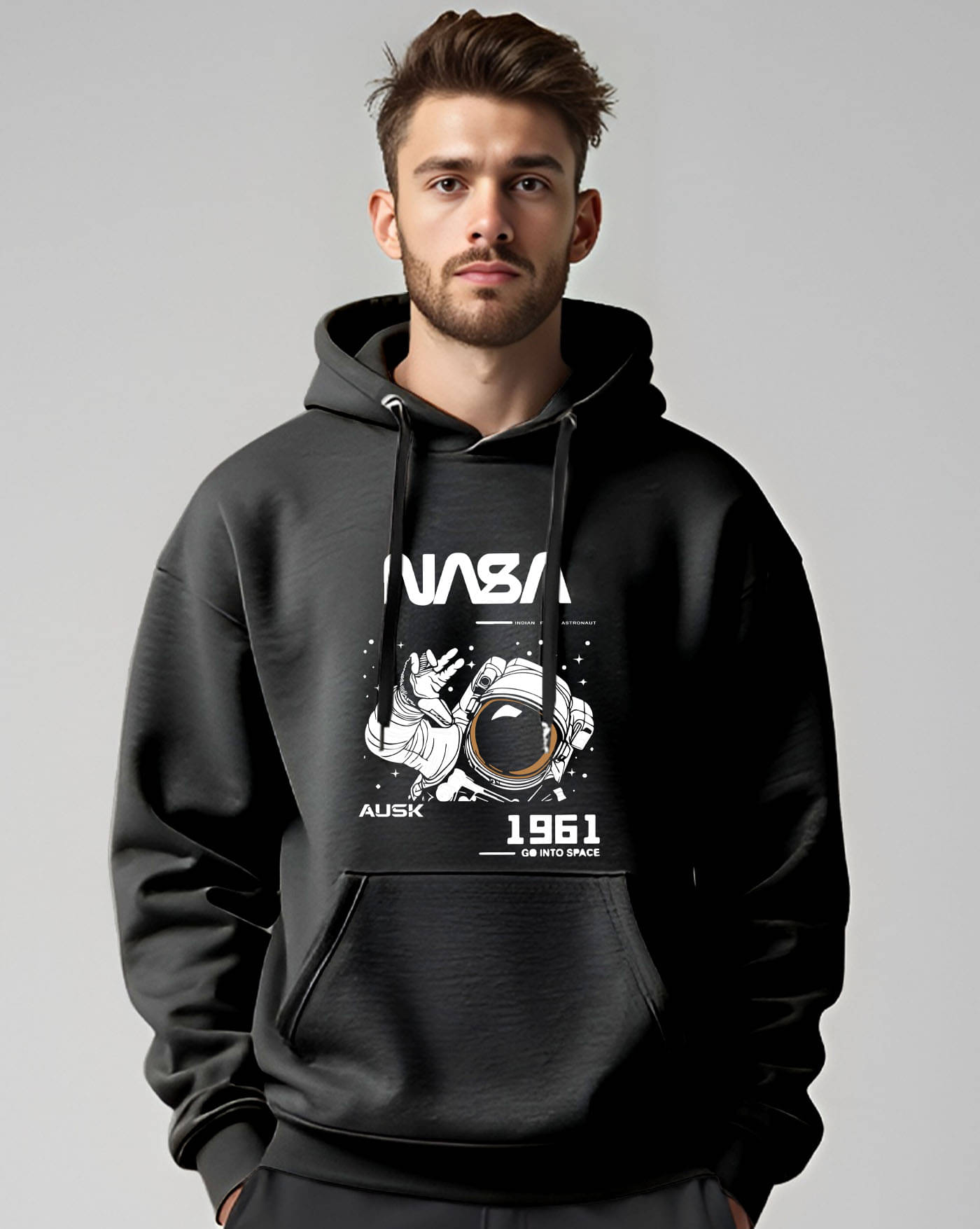     			AUSK Fleece Hooded Men's Sweatshirt - Black ( Pack of 1 )