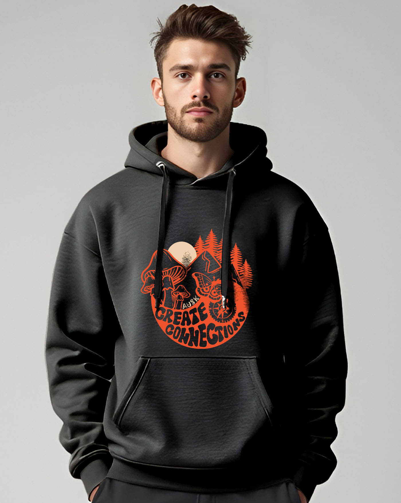     			AUSK Fleece Hooded Men's Sweatshirt - Black ( Pack of 1 )