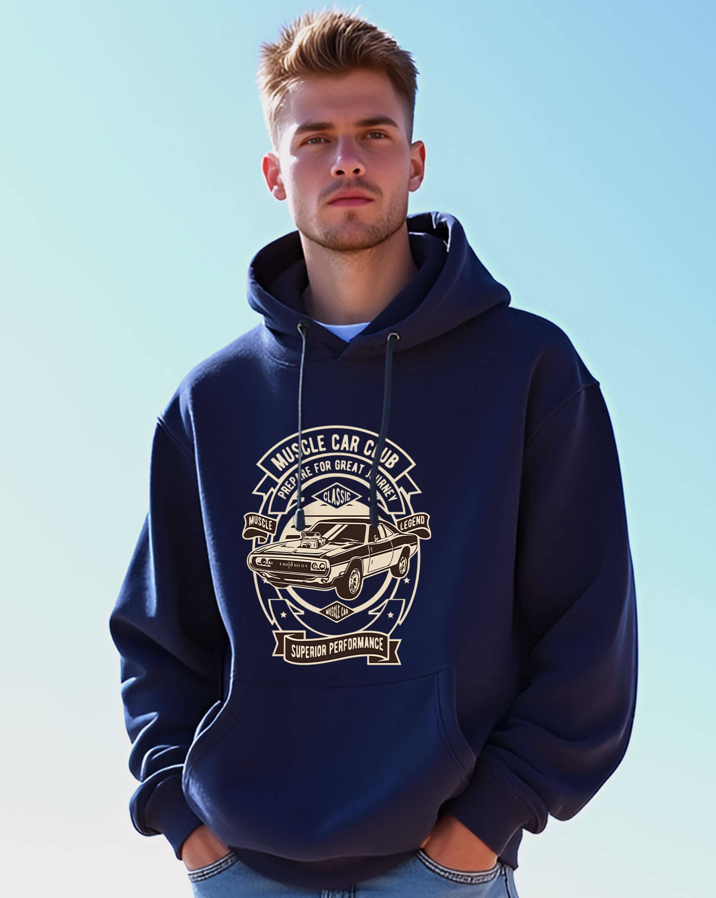     			AUSK Fleece Hooded Men's Sweatshirt - Blue ( Pack of 1 )