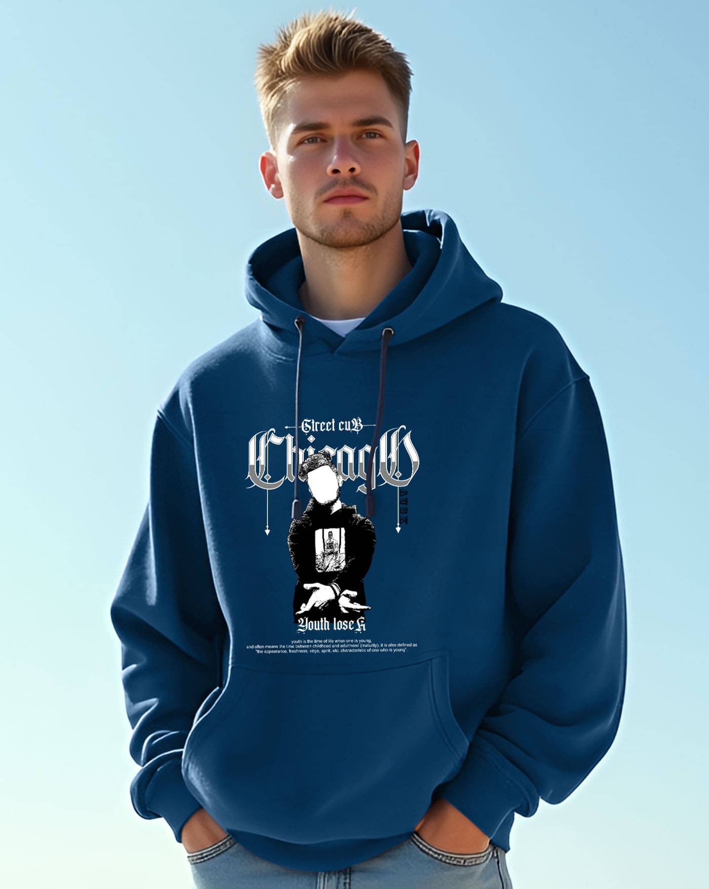     			AUSK Fleece Hooded Men's Sweatshirt - Teal Blue ( Pack of 1 )