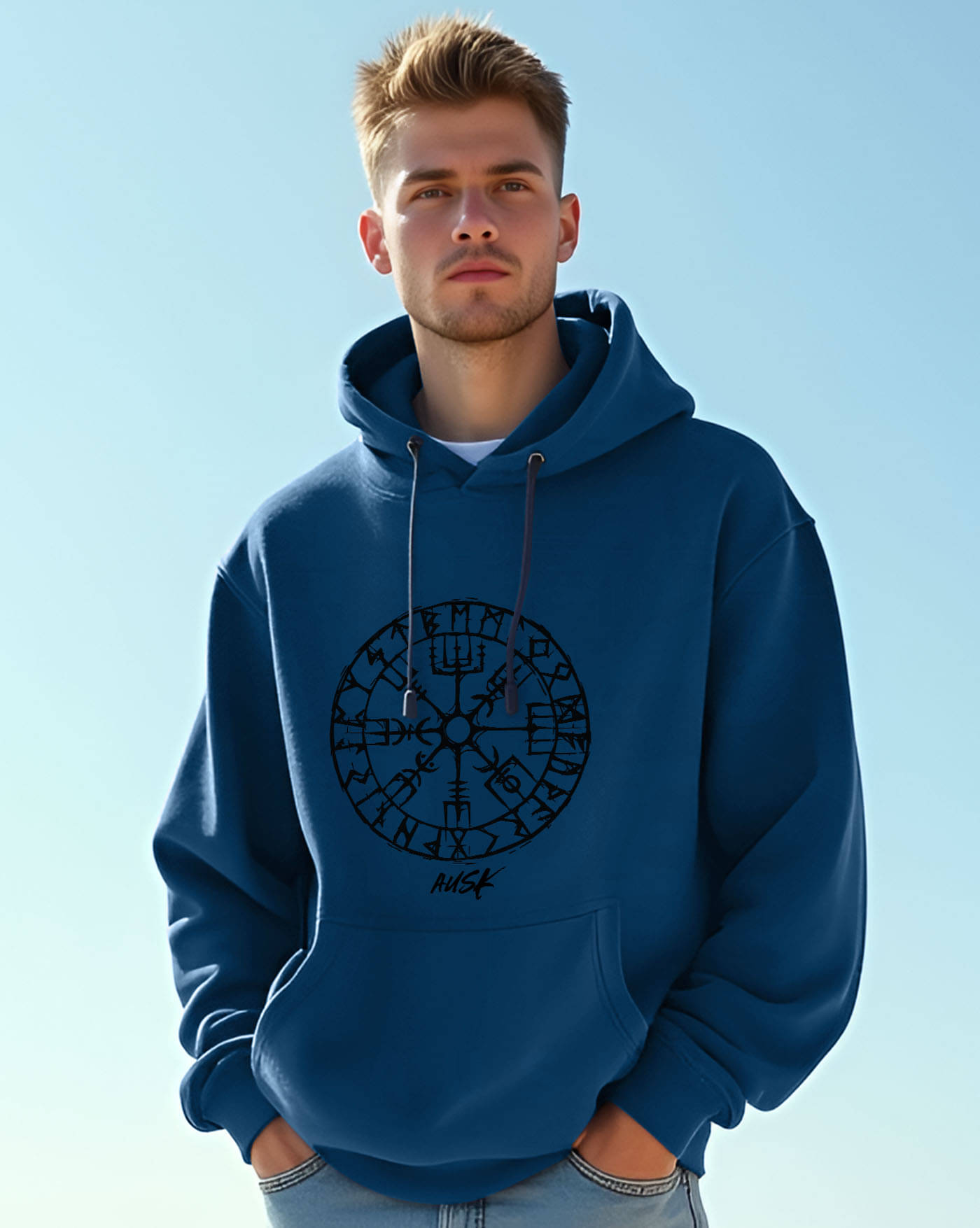     			AUSK Fleece Hooded Men's Sweatshirt - Teal Blue ( Pack of 1 )