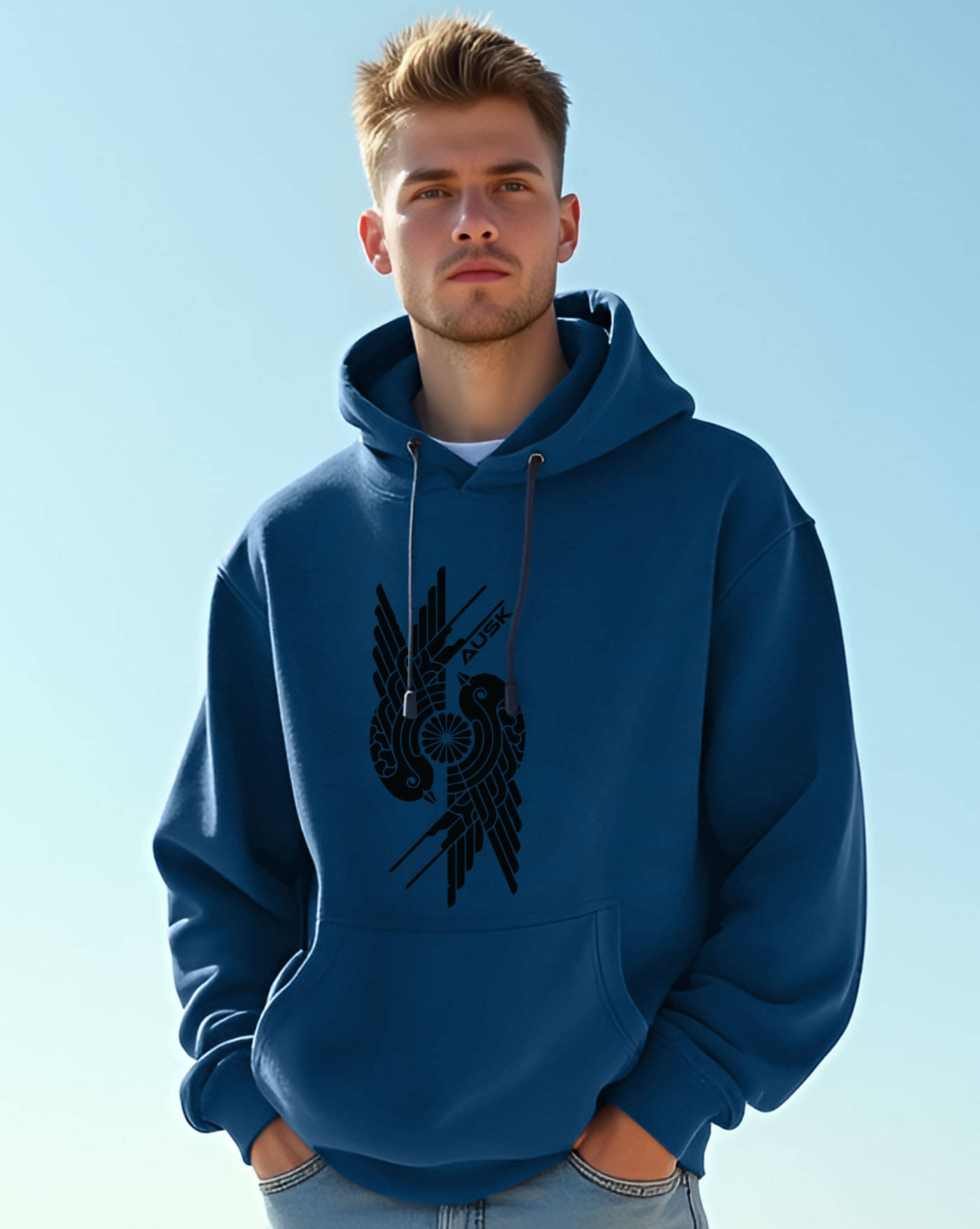     			AUSK Fleece Hooded Men's Sweatshirt - Teal Blue ( Pack of 1 )