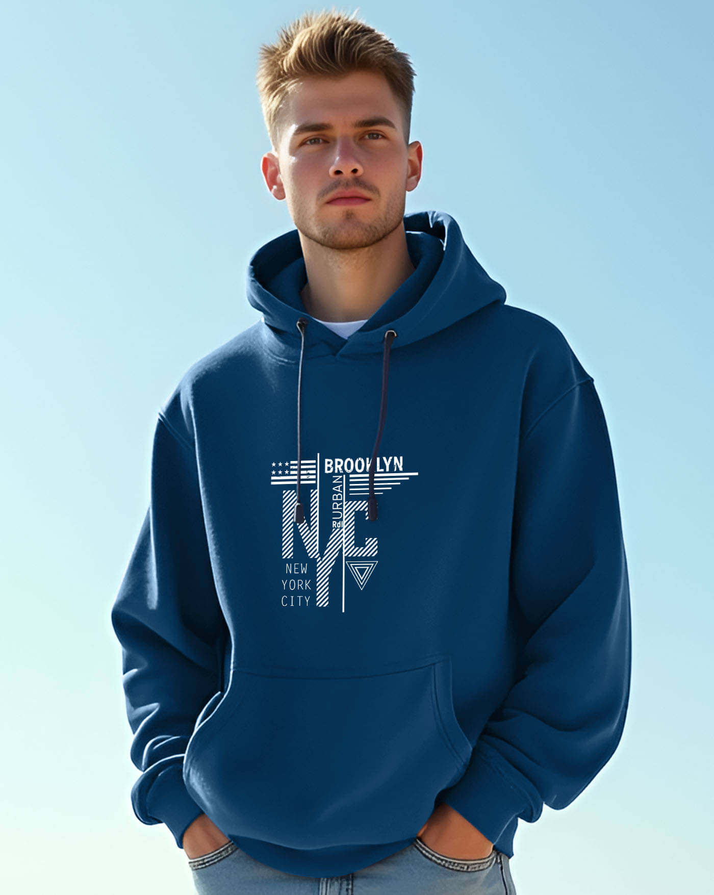 AUSK Fleece Hooded Men's Sweatshirt - Teal Blue ( Pack of 1 ) AUSK Fleece Hooded Men's Sweatshirt - Teal Blue ( Pack of 1 )