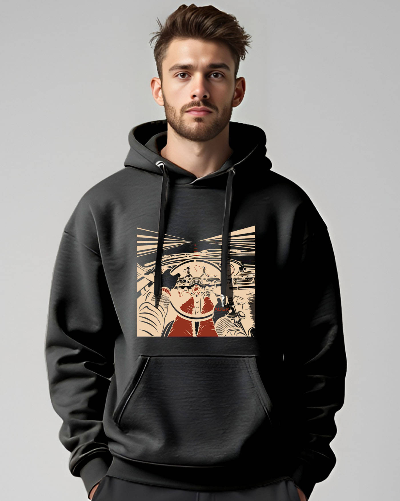     			AUSK Fleece Hooded Men's Sweatshirt - Black ( Pack of 1 )