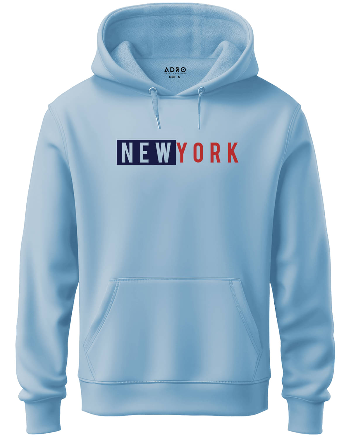 Adro Fleece Hooded Men's Sweatshirt - Light Blue ( Pack of 1 ) Adro Fleece Hooded Men's Sweatshirt - Light Blue ( Pack of 1 )
