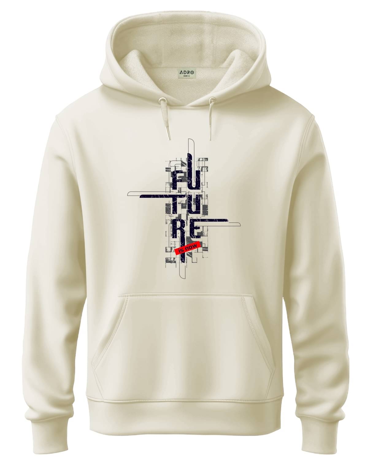     			Adro Fleece Hooded Men's Sweatshirt - Off White ( Pack of 1 )