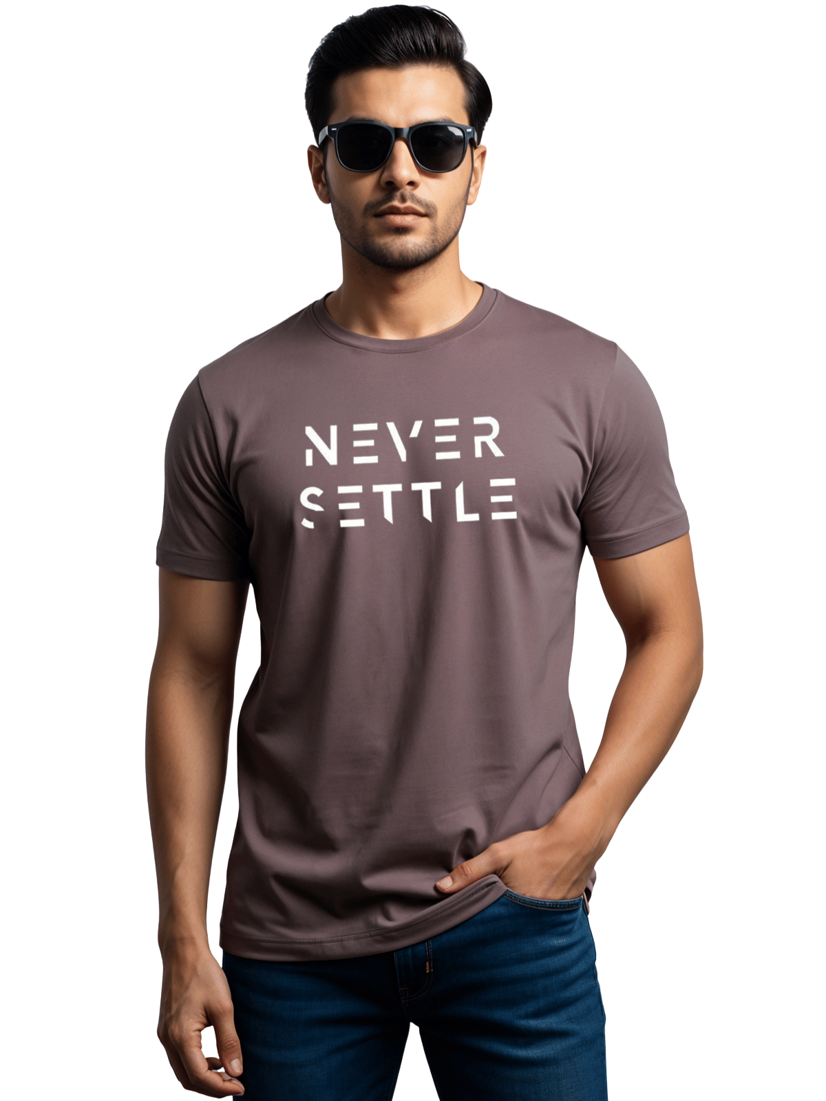     			Adro Men Cotton Blend Regular Fit Printed T-Shirt ( Purple )