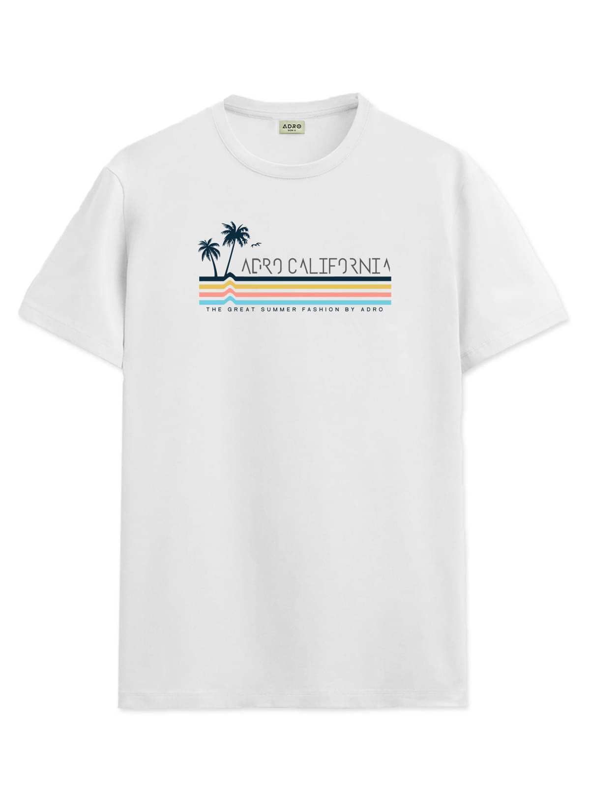     			Adro Men Cotton Blend Regular Fit Printed T-Shirt ( White )