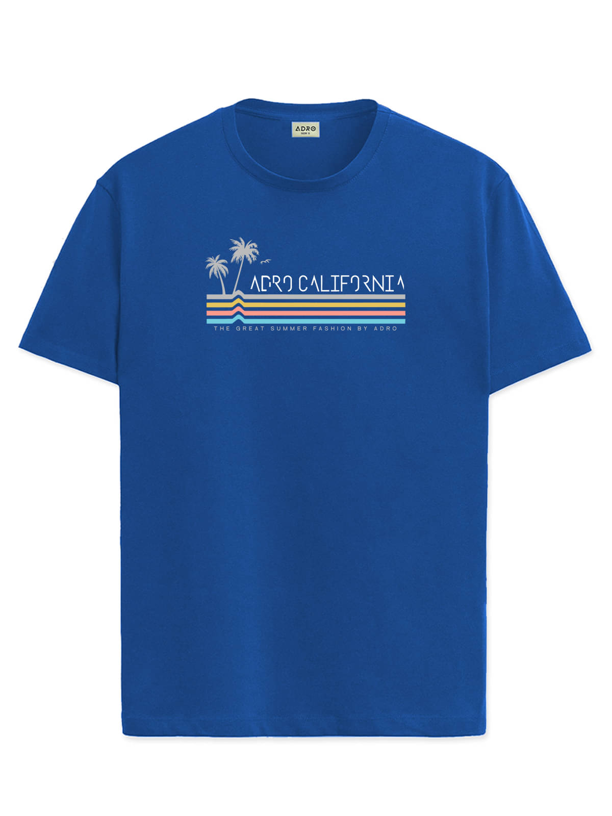 Adro Men Cotton Blend Regular Fit Printed T-Shirt ( Blue )     			Adro Men Cotton Blend Regular Fit Printed T-Shirt ( Blue )