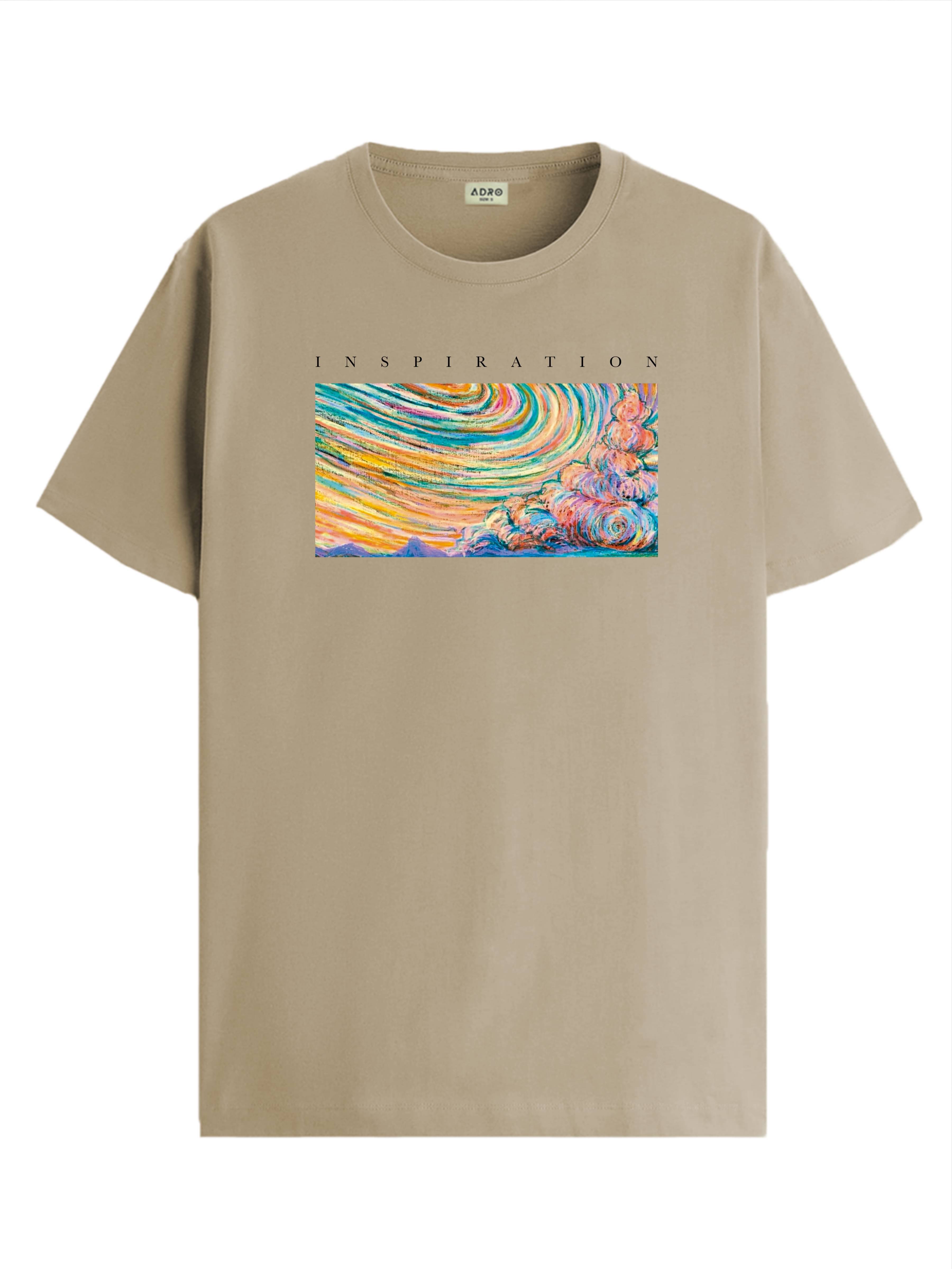     			Adro Men Cotton Blend Regular Fit Printed T-Shirt ( Beige )