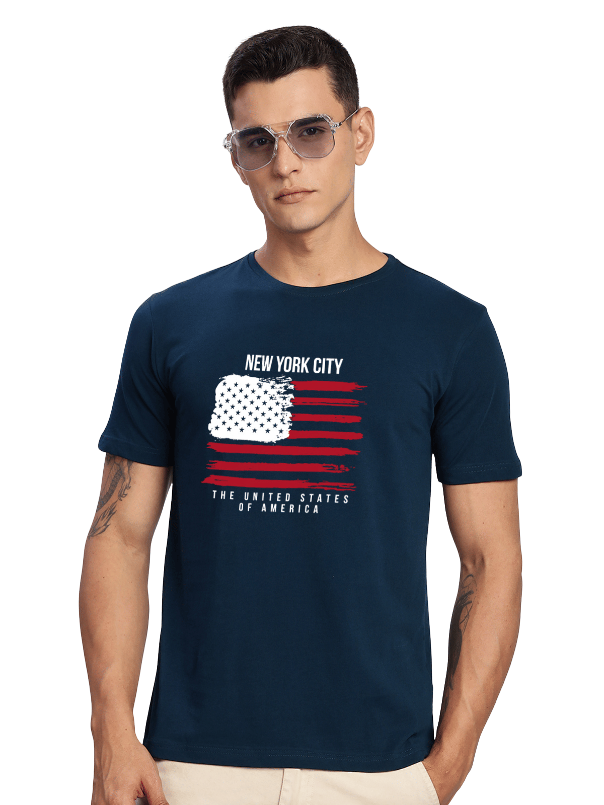 Adro Men Cotton Blend Regular Fit Printed T-Shirt ( Teal Blue ) Adro Men Cotton Blend Regular Fit Printed T-Shirt ( Teal Blue )