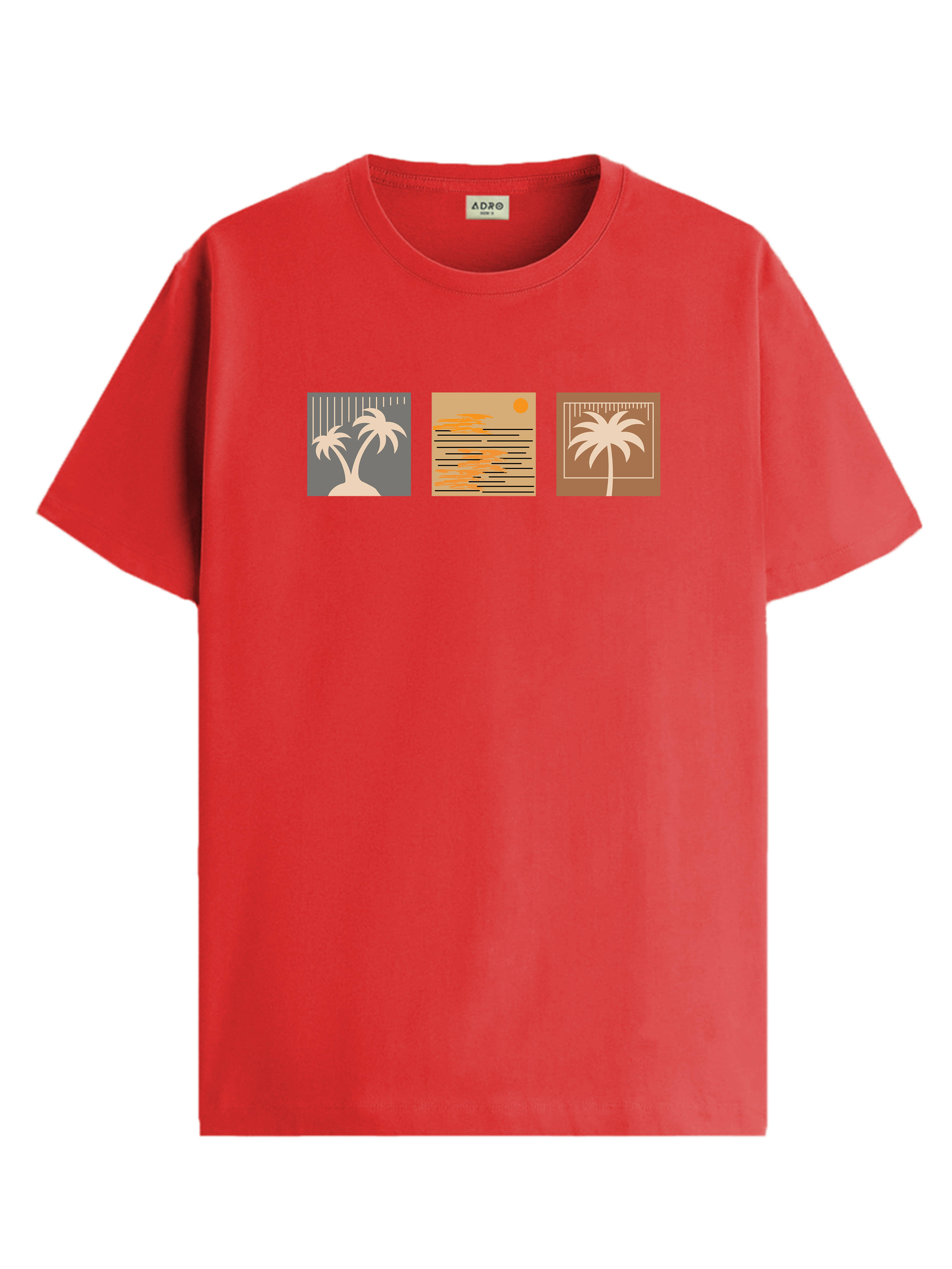     			Adro Men Cotton Blend Regular Fit Printed T-Shirt ( Red )