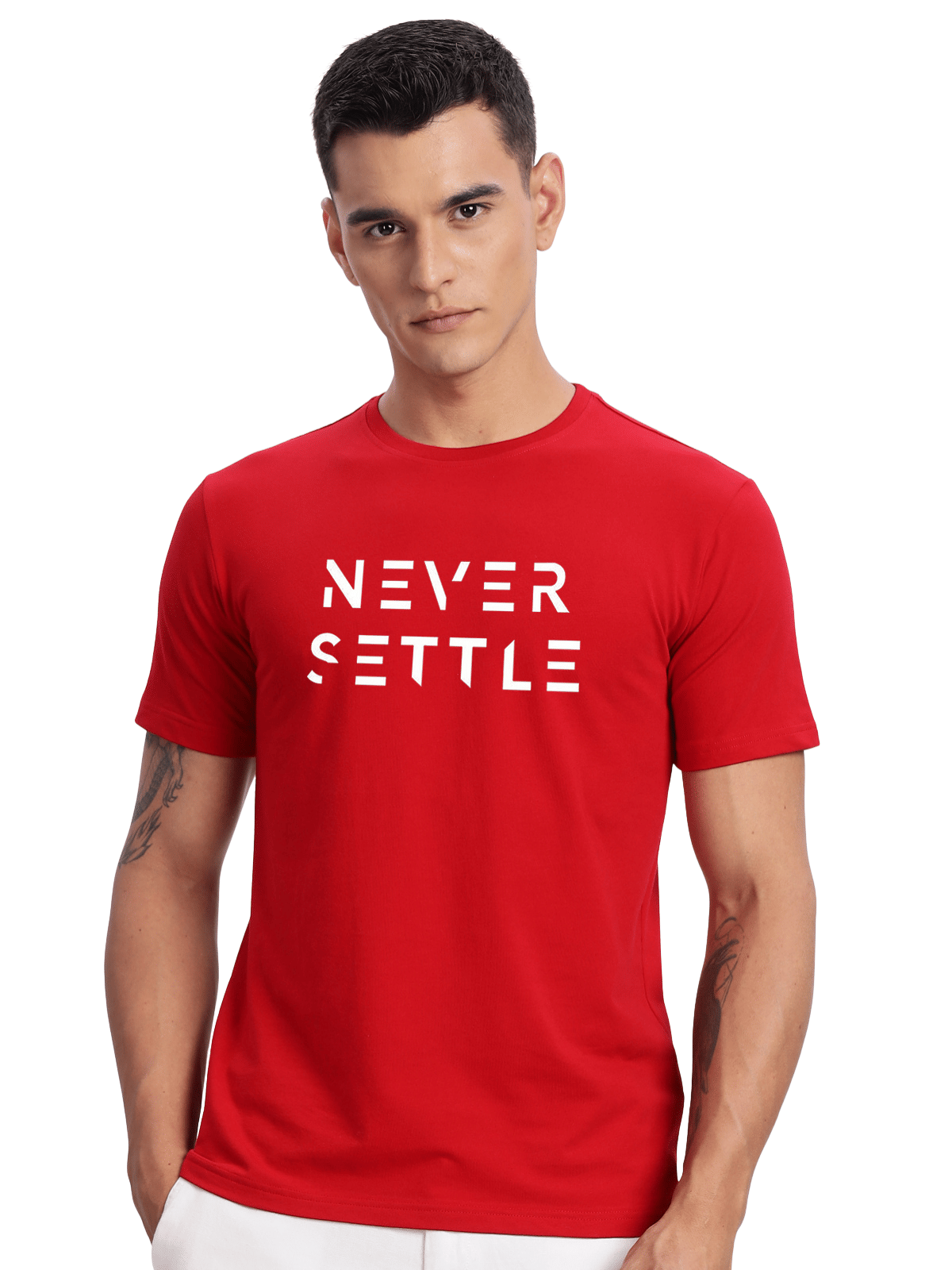     			Adro Men Cotton Blend Regular Fit Printed T-Shirt ( Red )