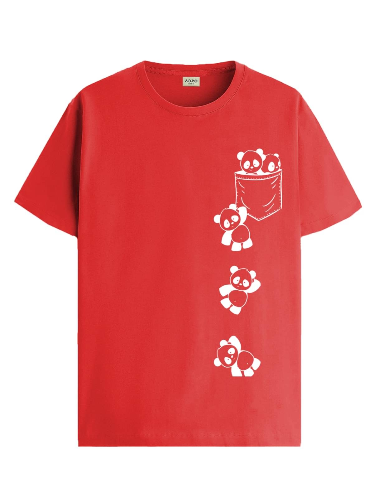 Adro Men Cotton Blend Regular Fit Printed T-Shirt ( Red ) Adro Men Cotton Blend Regular Fit Printed T-Shirt ( Red )