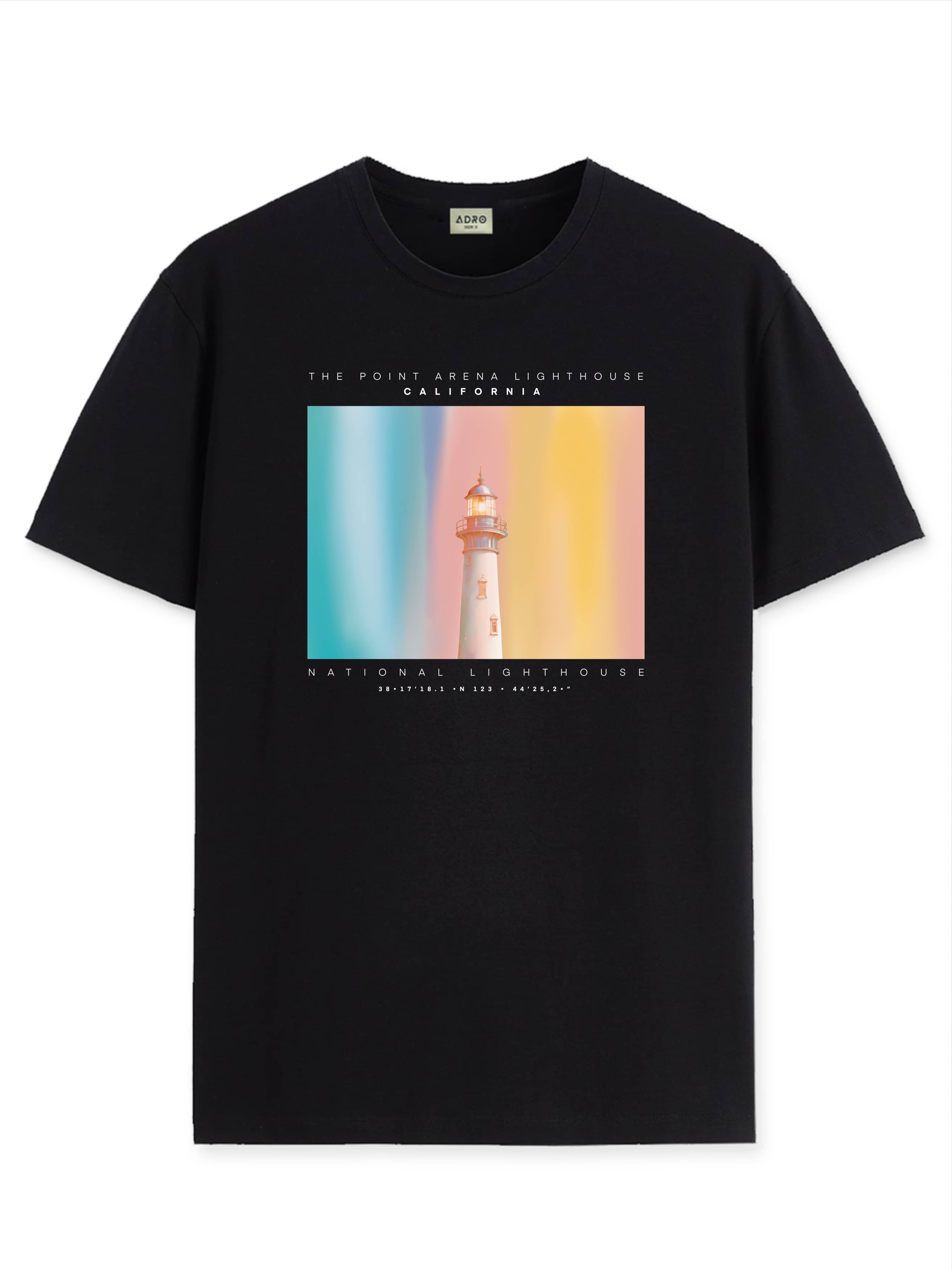     			Adro Men Cotton Blend Regular Fit Printed T-Shirt ( Black )