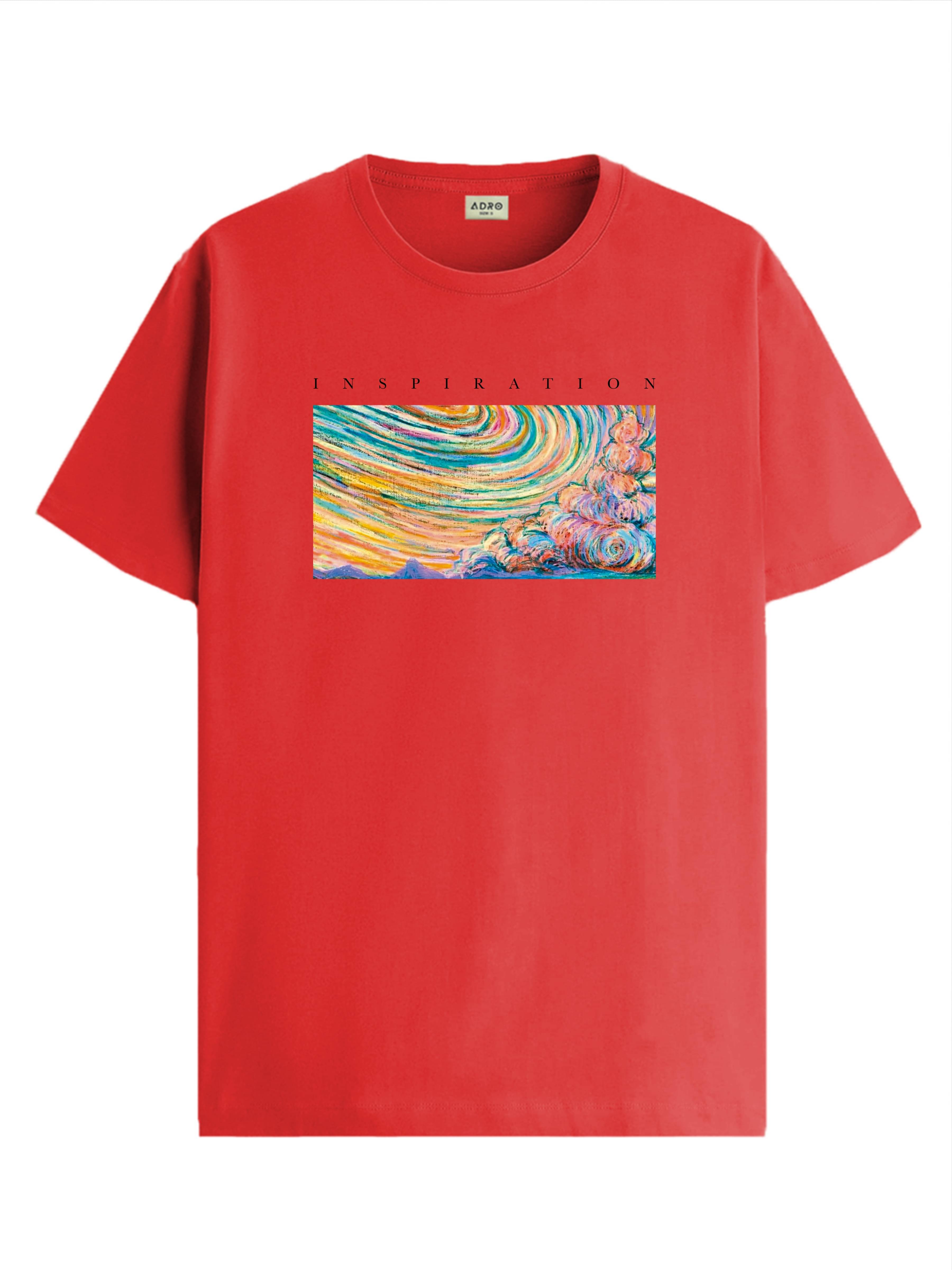     			Adro Men Cotton Blend Regular Fit Printed T-Shirt ( Red )