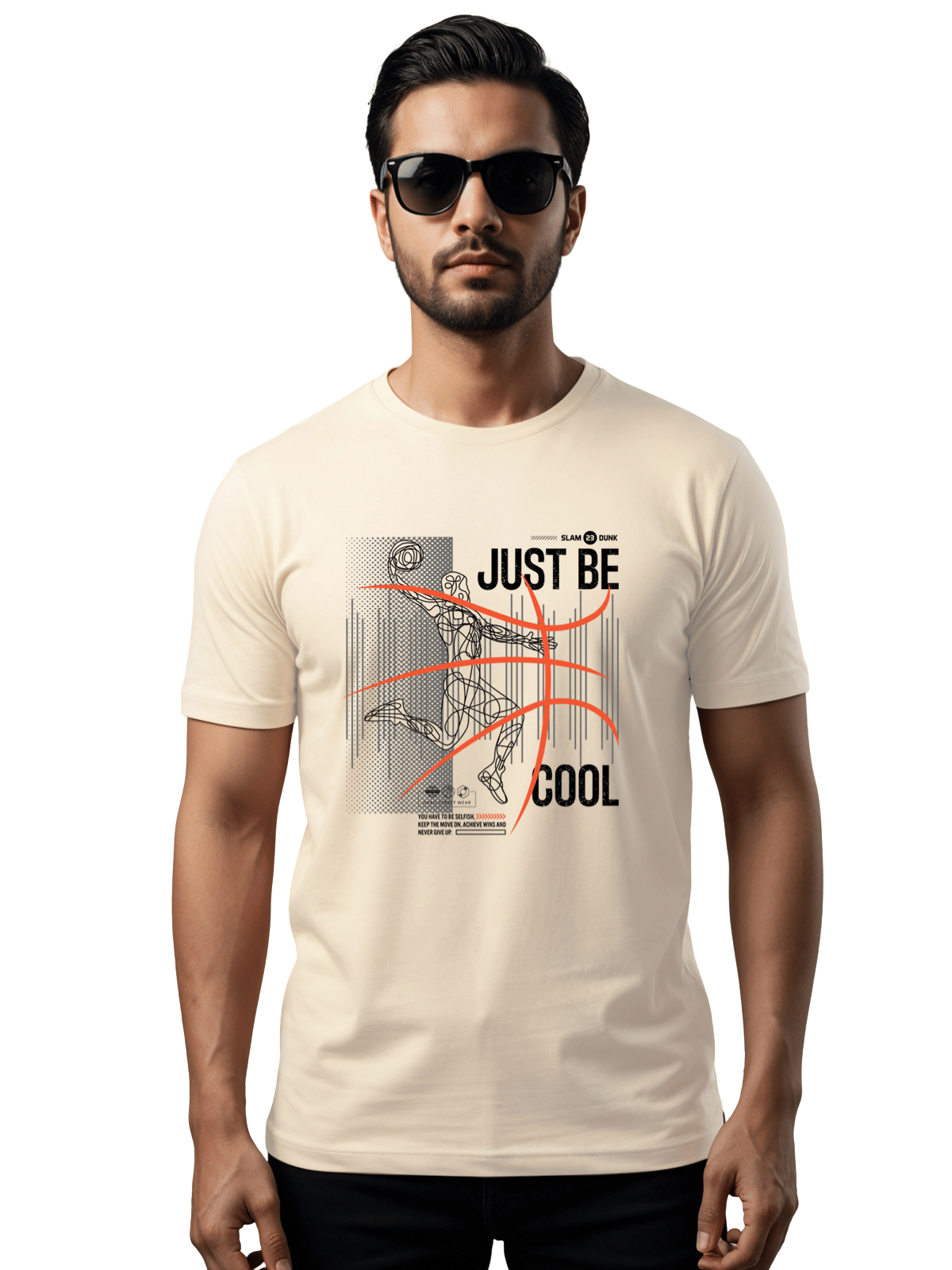     			Adro Men Cotton Blend Regular Fit Printed T-Shirt ( Off White )