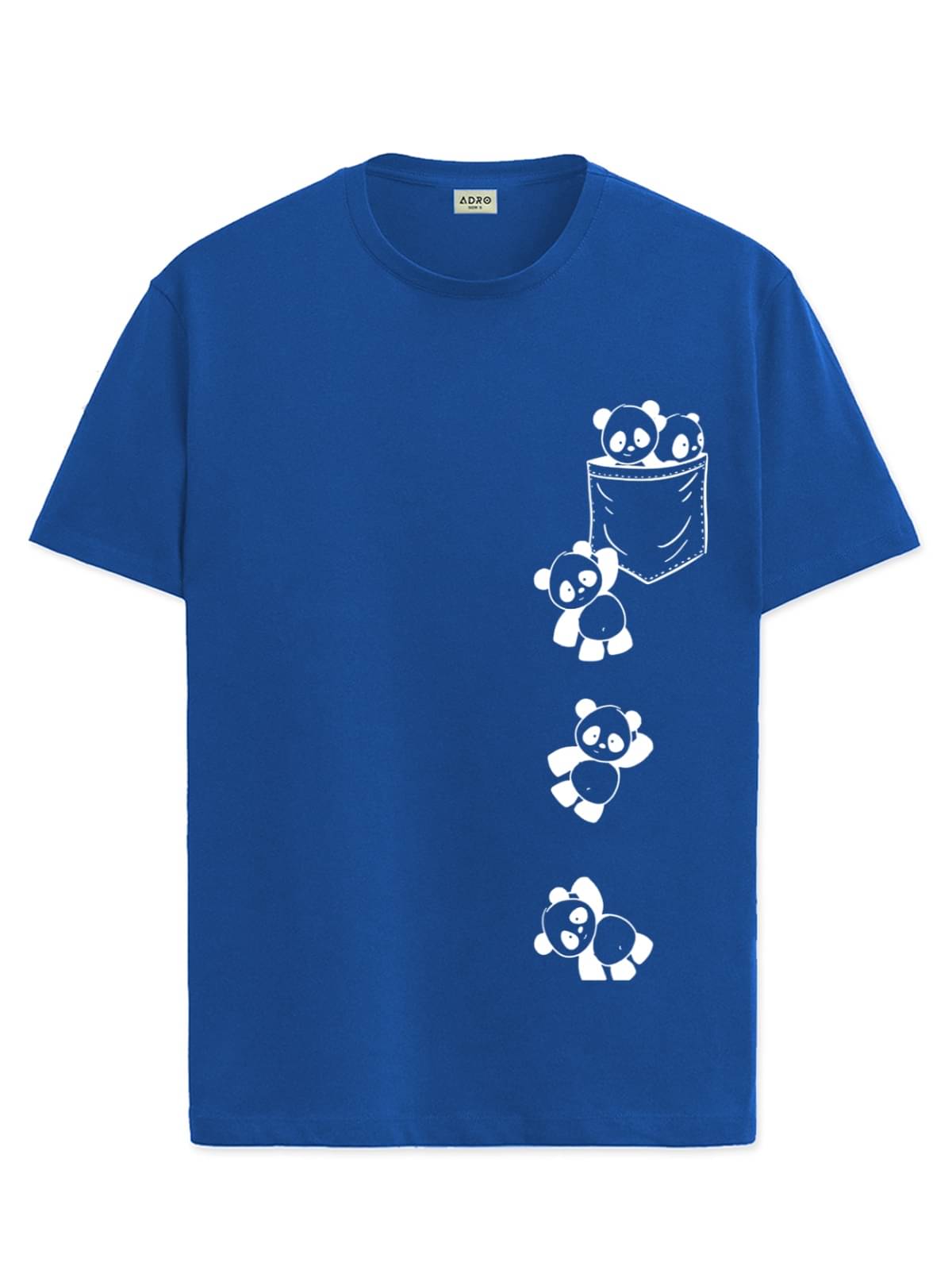     			Adro Men Cotton Blend Regular Fit Printed T-Shirt ( Blue )