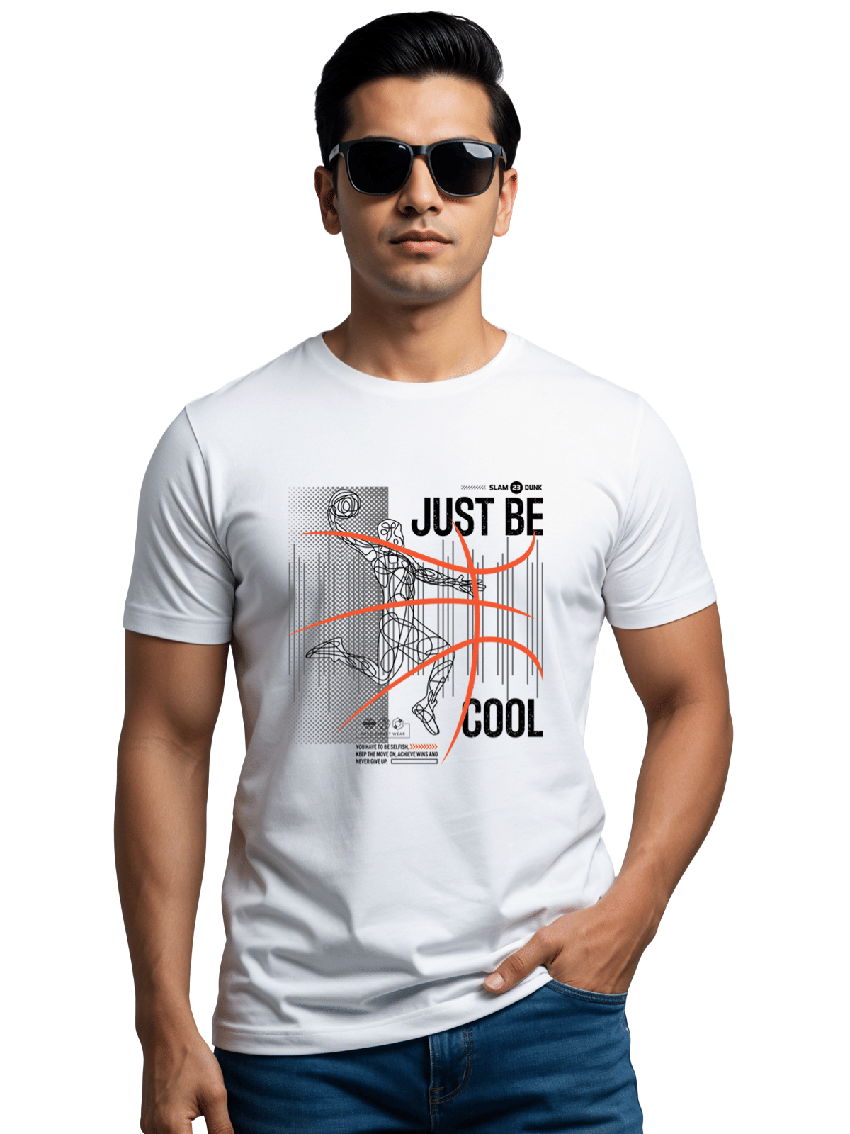     			Adro Men Cotton Blend Regular Fit Printed T-Shirt ( White )