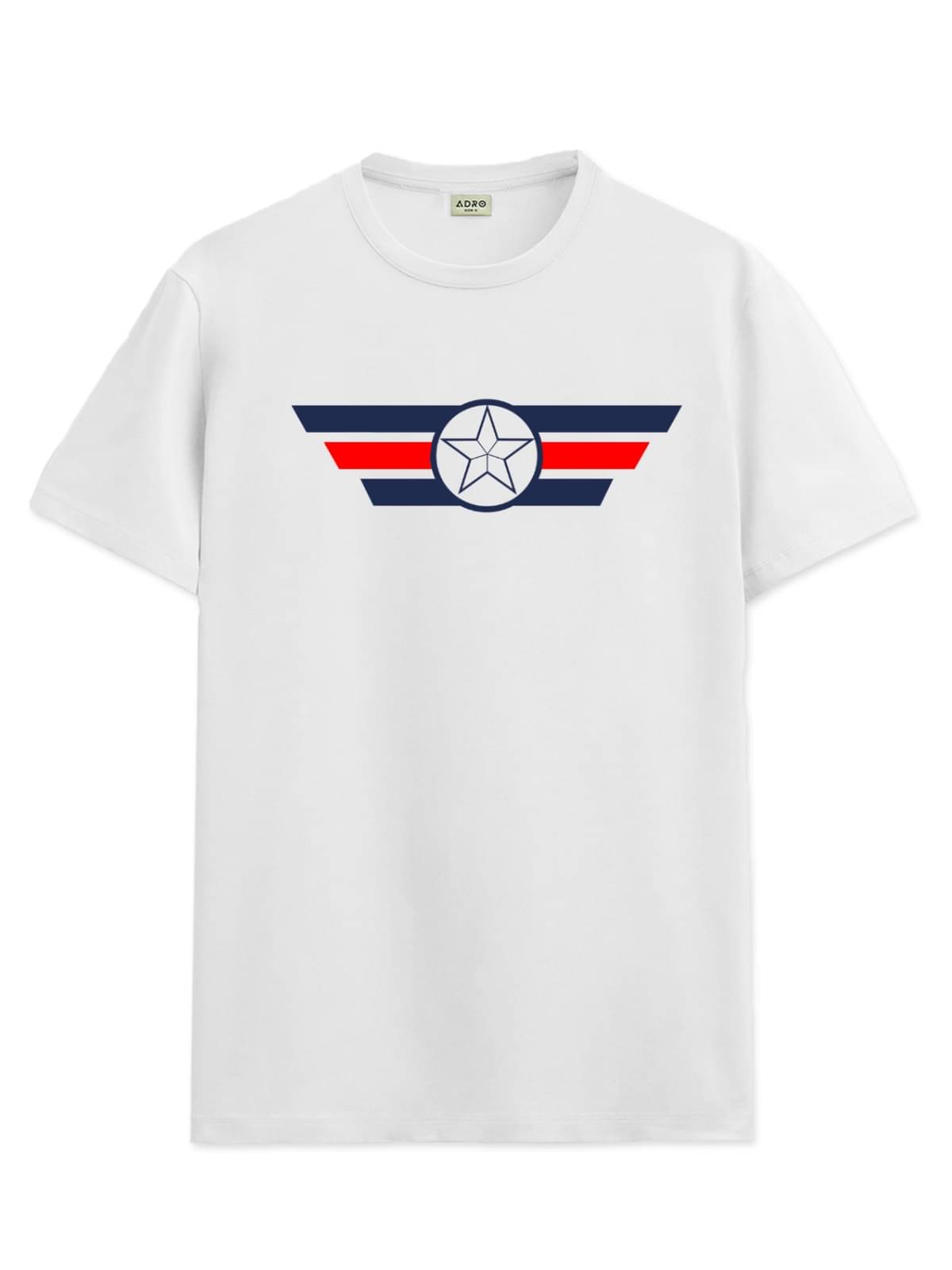     			Adro Men Cotton Blend Regular Fit Printed T-Shirt ( White )