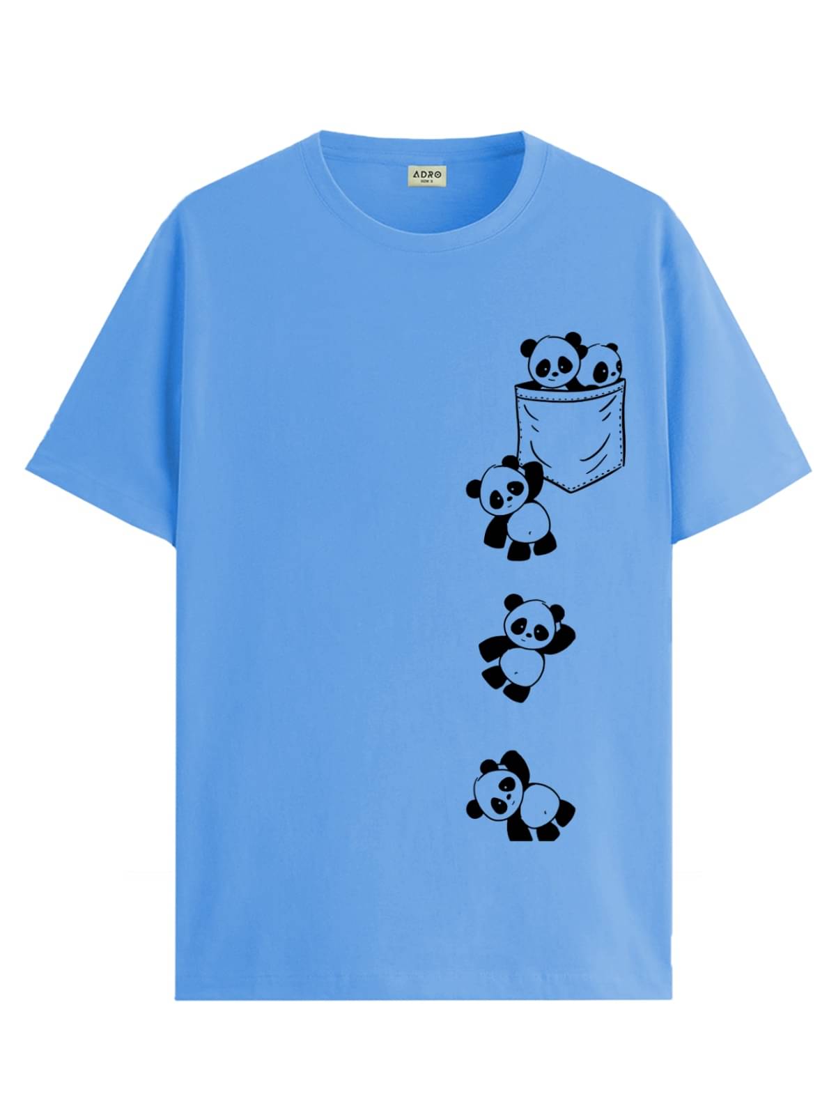 Adro Men Cotton Blend Regular Fit Printed T-Shirt ( Sky Blue ) Adro Men Cotton Blend Regular Fit Printed T-Shirt ( Sky Blue )