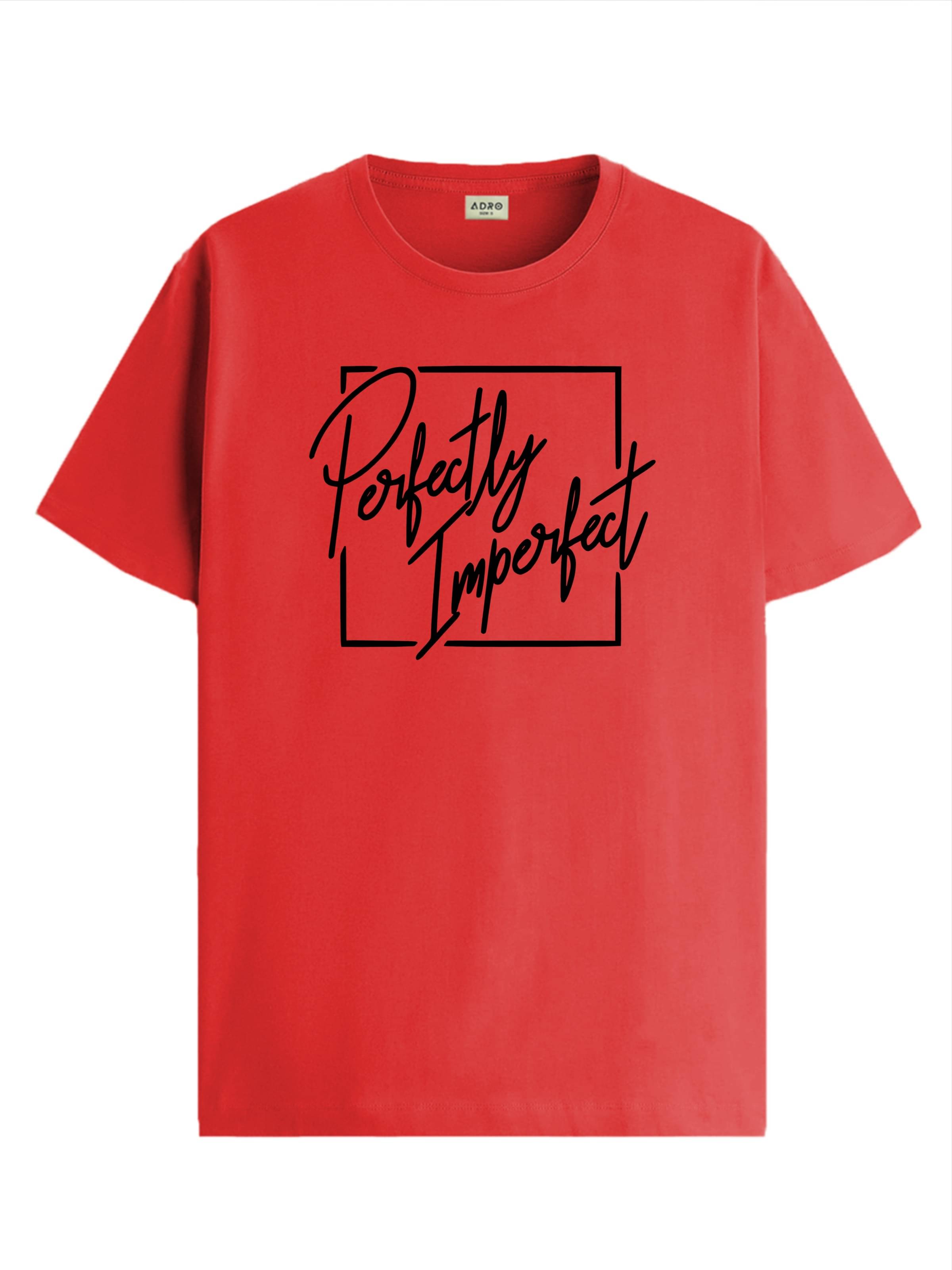 Adro Men Cotton Blend Regular Fit Printed T-Shirt ( Red ) Adro Men Cotton Blend Regular Fit Printed T-Shirt ( Red )