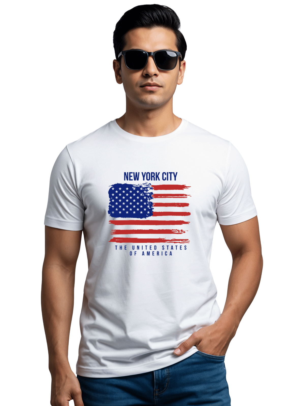     			Adro Men Cotton Blend Regular Fit Printed T-Shirt ( White )