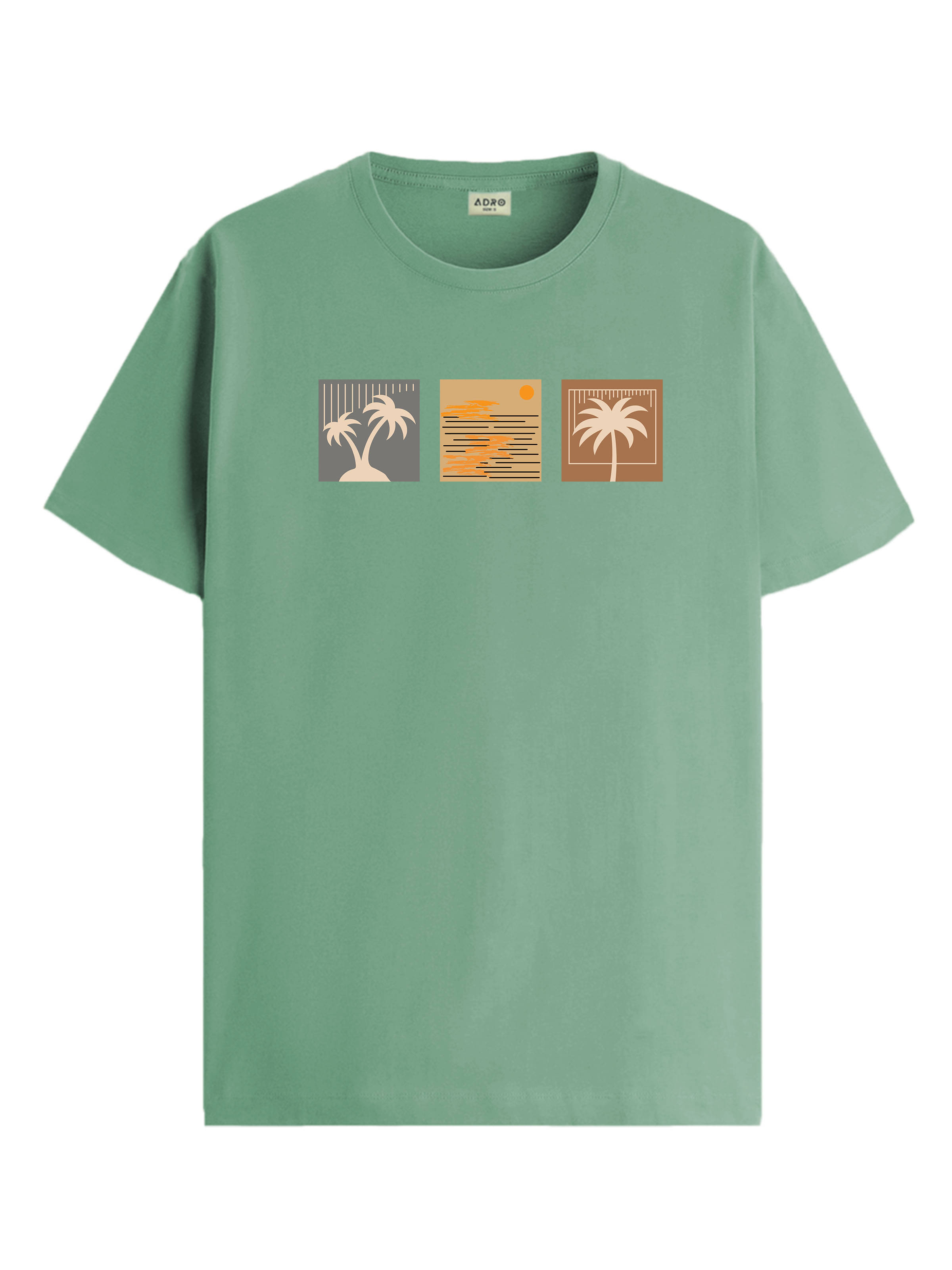 Adro Men Cotton Blend Regular Fit Printed T-Shirt ( Sea Green ) Adro Men Cotton Blend Regular Fit Printed T-Shirt ( Sea Green )