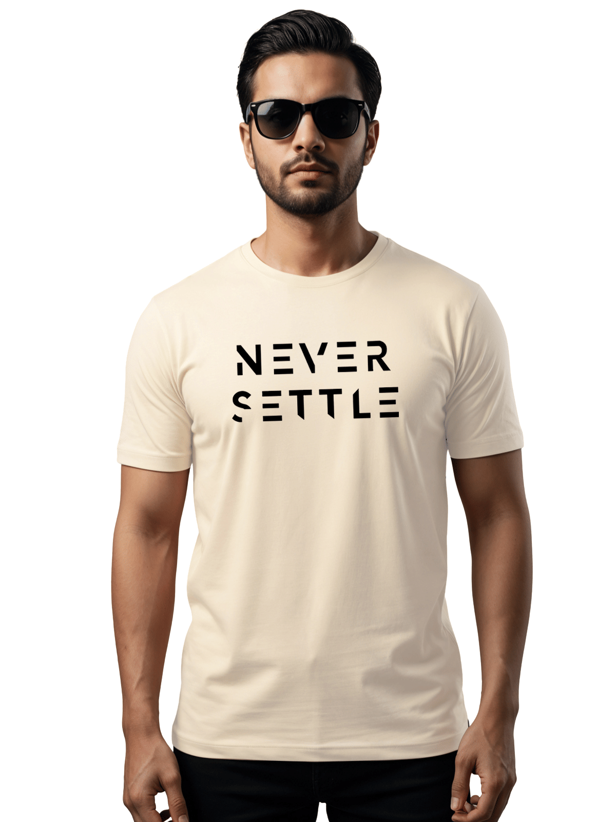 Adro Men Cotton Blend Regular Fit Printed T-Shirt ( Off White )     			Adro Men Cotton Blend Regular Fit Printed T-Shirt ( Off White )