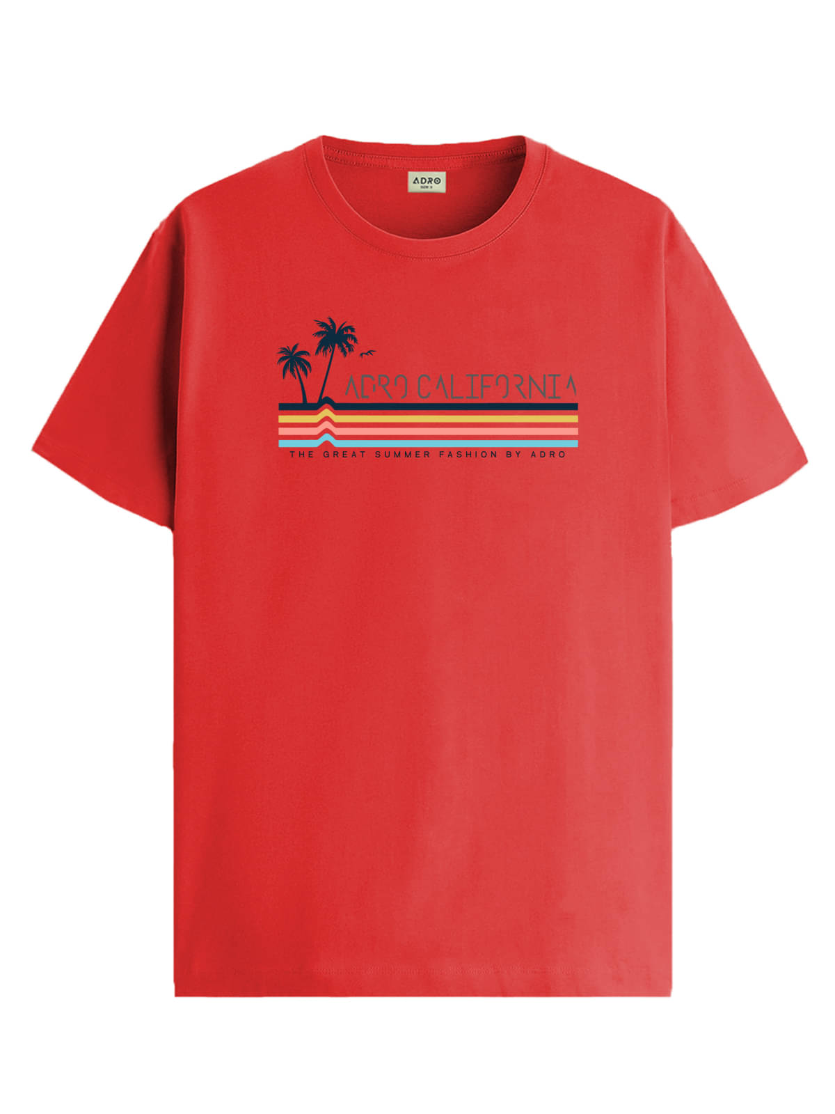 Adro Men Cotton Blend Regular Fit Printed T-Shirt ( Red )     			Adro Men Cotton Blend Regular Fit Printed T-Shirt ( Red )